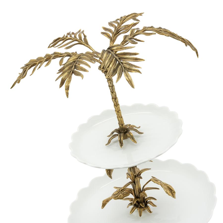 Bronze Palms Center Table Serving Piece For Sale