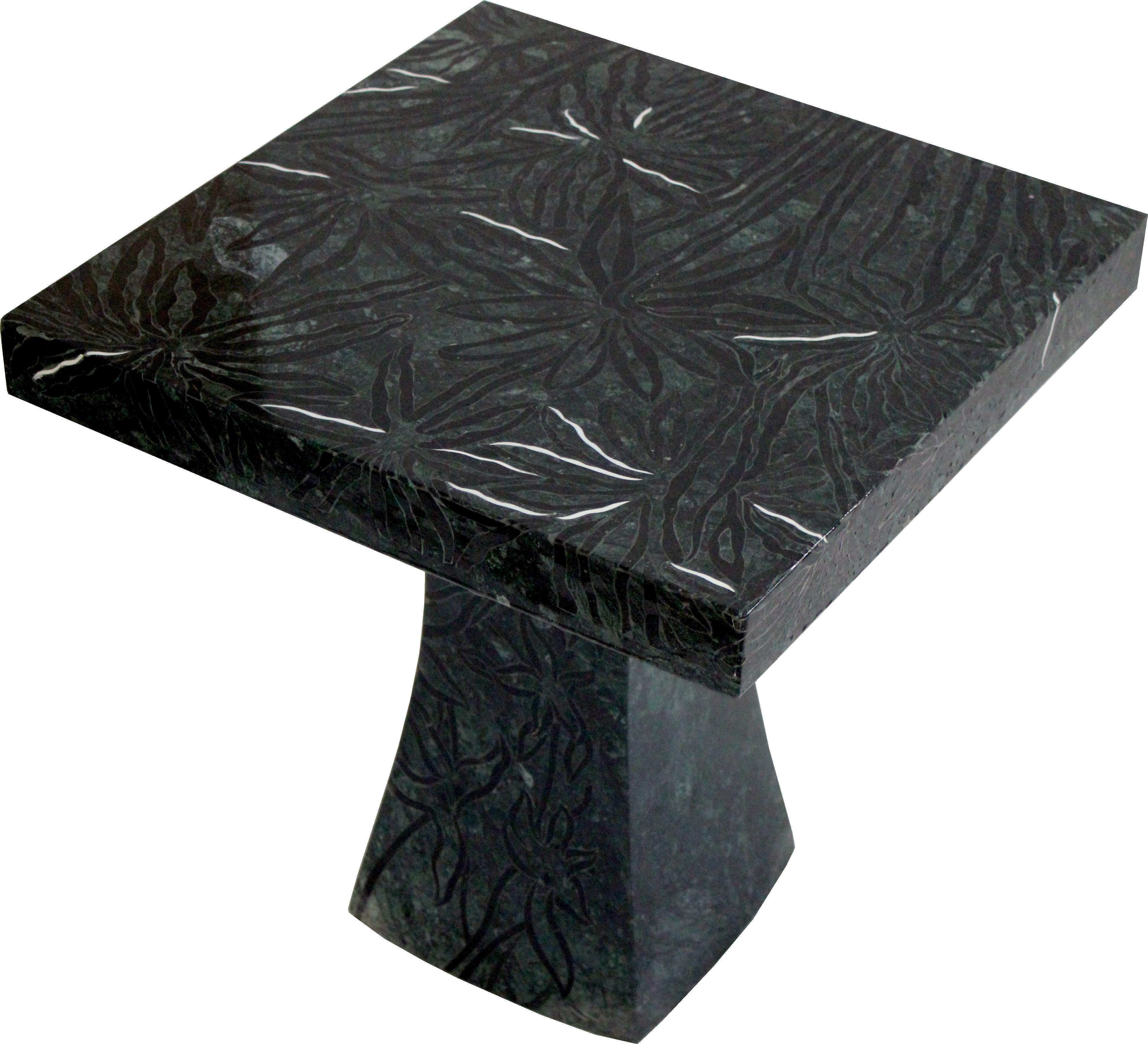 Other Palms Table in Green Marble Handcrafted in India by Stephanie Odegard For Sale