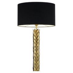 Palms Table Lamp Brass and Black Lampshade