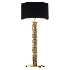 Palms Table Lamp Brass and Black Lampshade