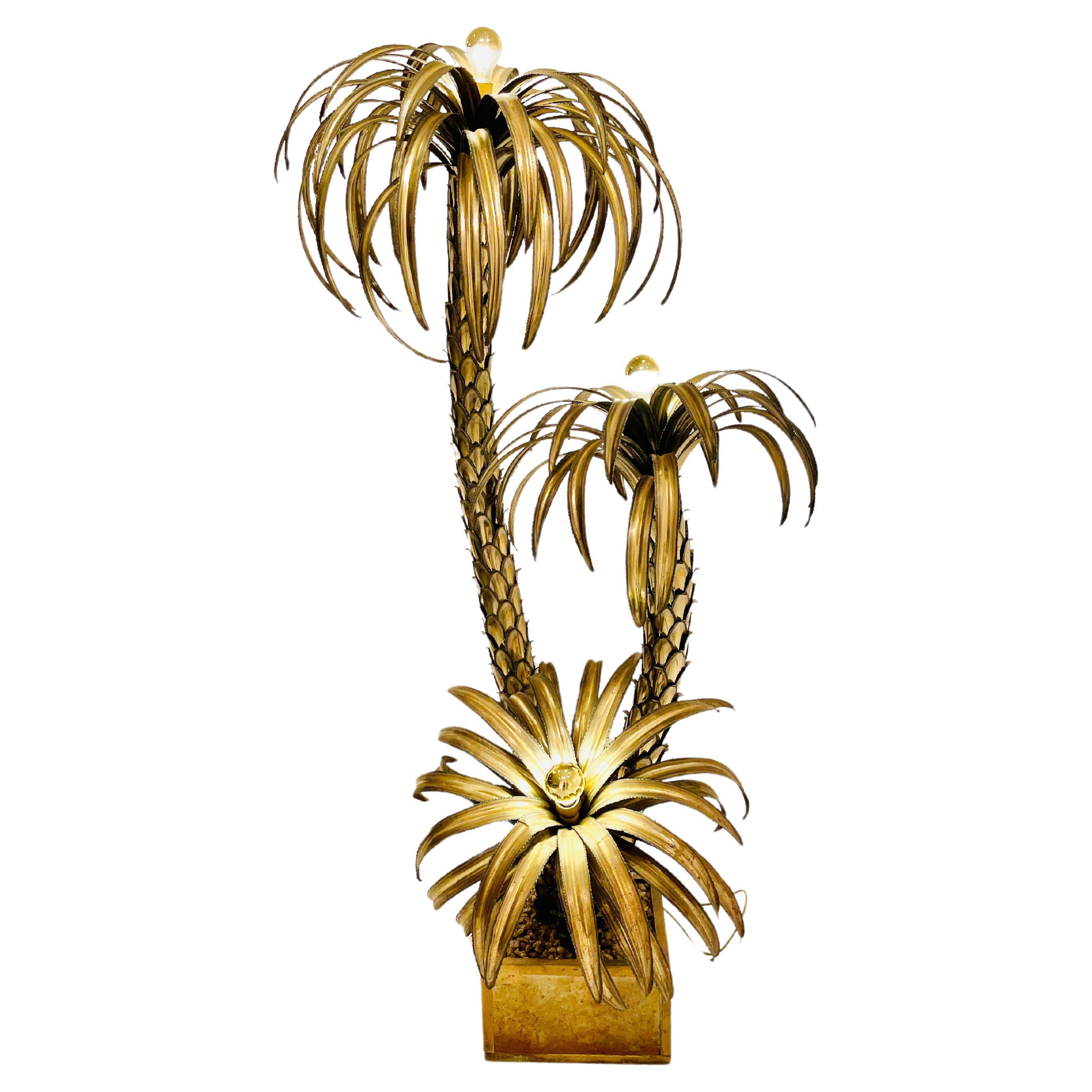 Palmtree floor lamp by Maison Jansen '70 For Sale