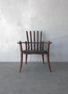 Palmwood and Leather Mendi Chair by Pacific Green