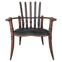 Palmwood and Leather Mendi Chair by Pacific Green