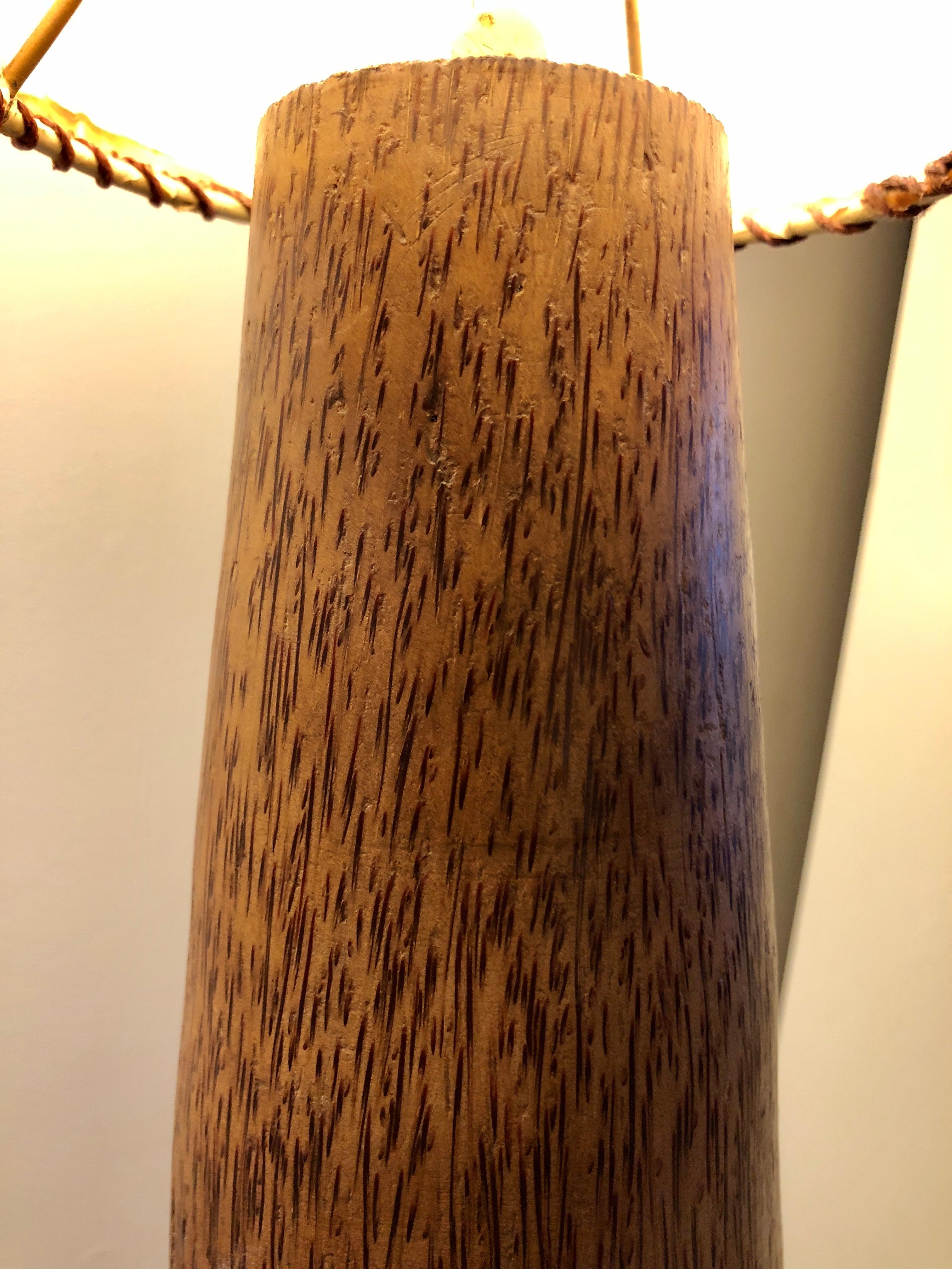 Palmwood Floor Lamp In Good Condition In Brooklyn, NY