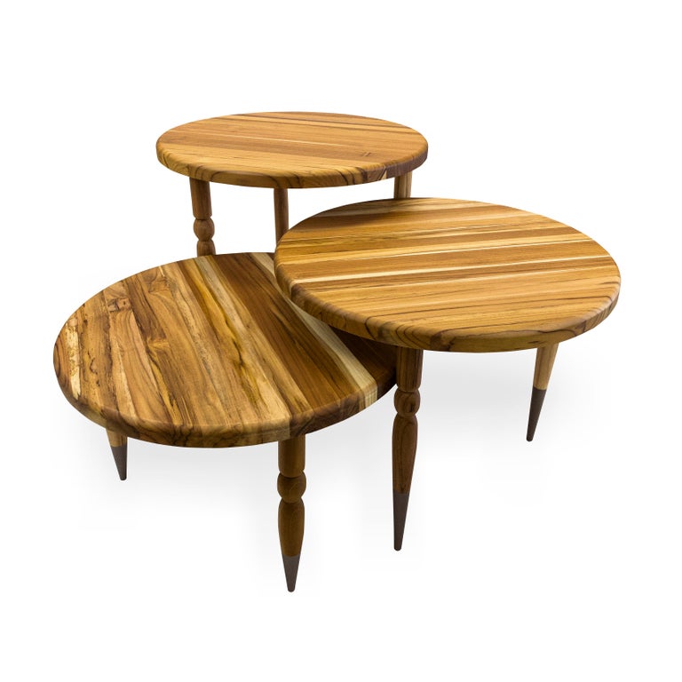 Palo Occasional Table in Teak Wood with Chocolate Turned Spindle Legs