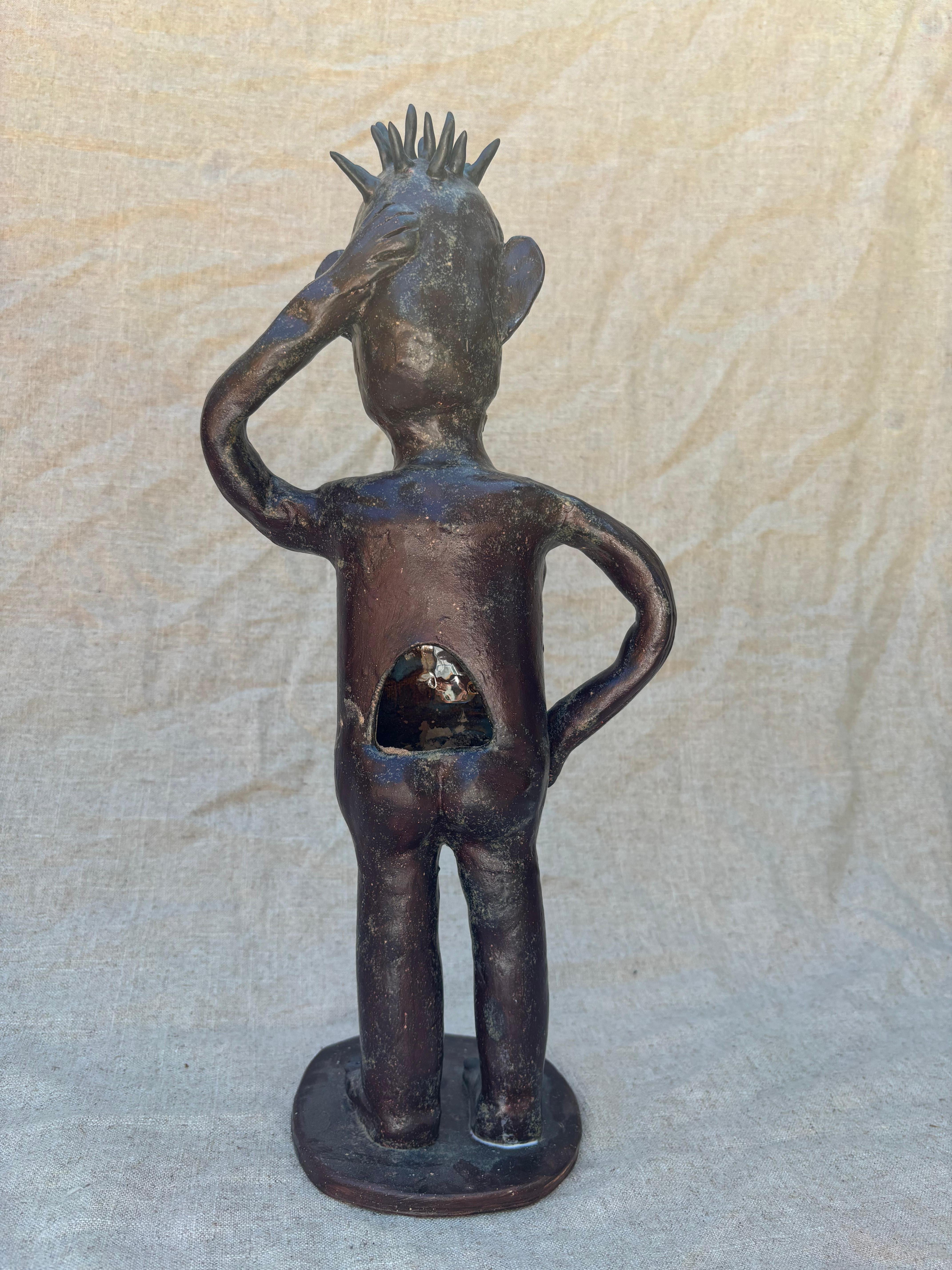 Fait main Figurine de brûleur en céramique Palo santo/encens en vente