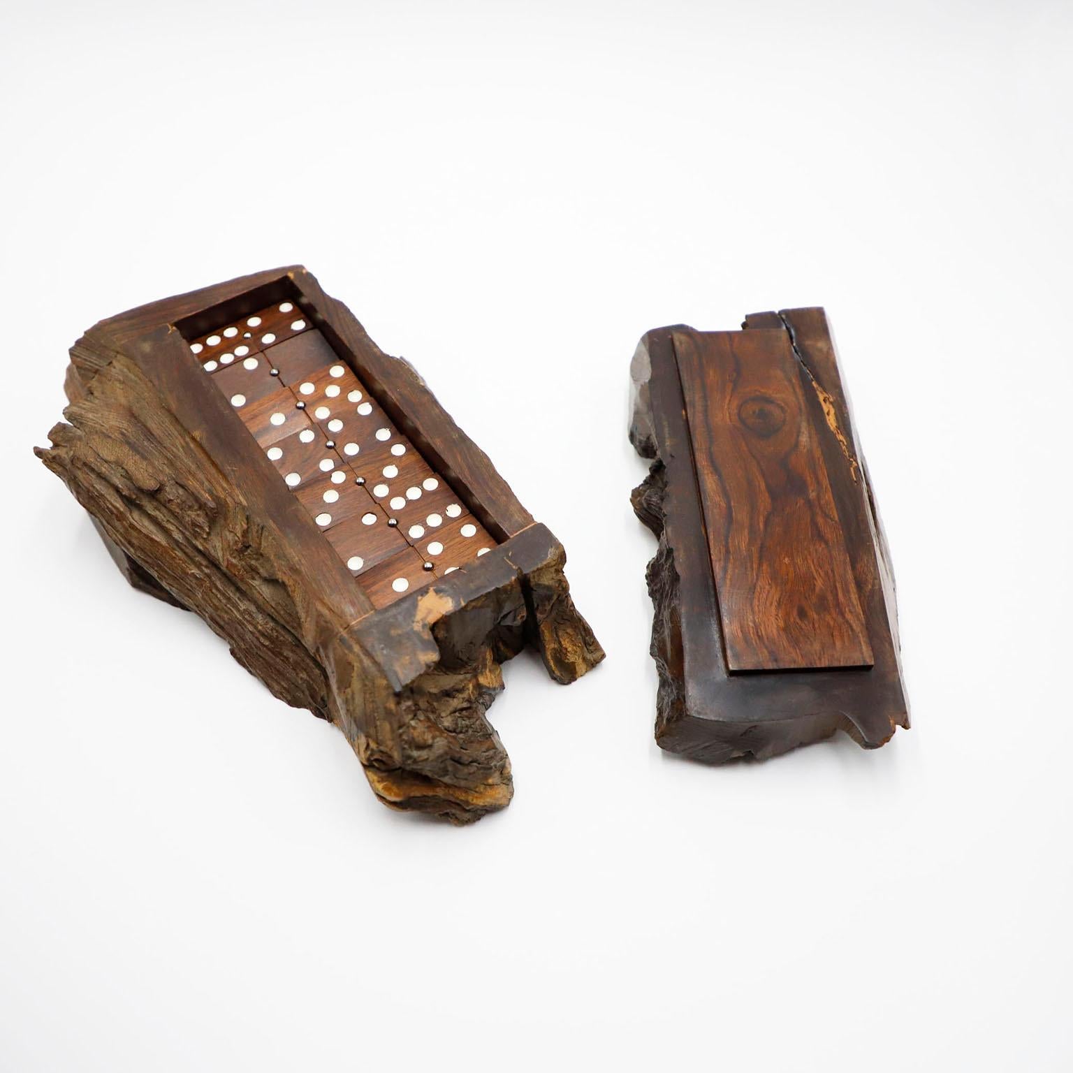 Mid-Century Modern Palofierro wood Don Shoemaker Dominoes Set For Sale