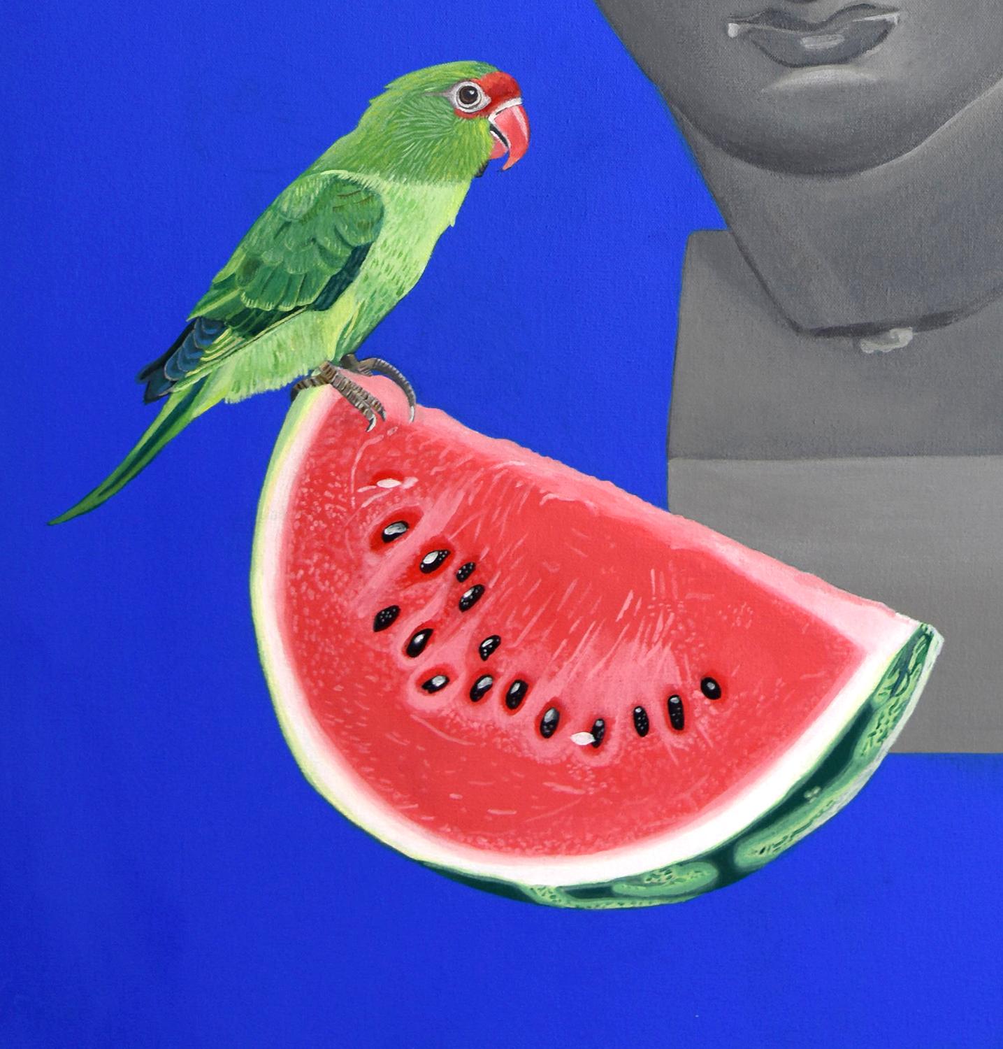 Wassermelone Apollo. Aus der Reihe Tropicalia. Gemälde (Zeitgenössisch), Painting, von Paloma Castello