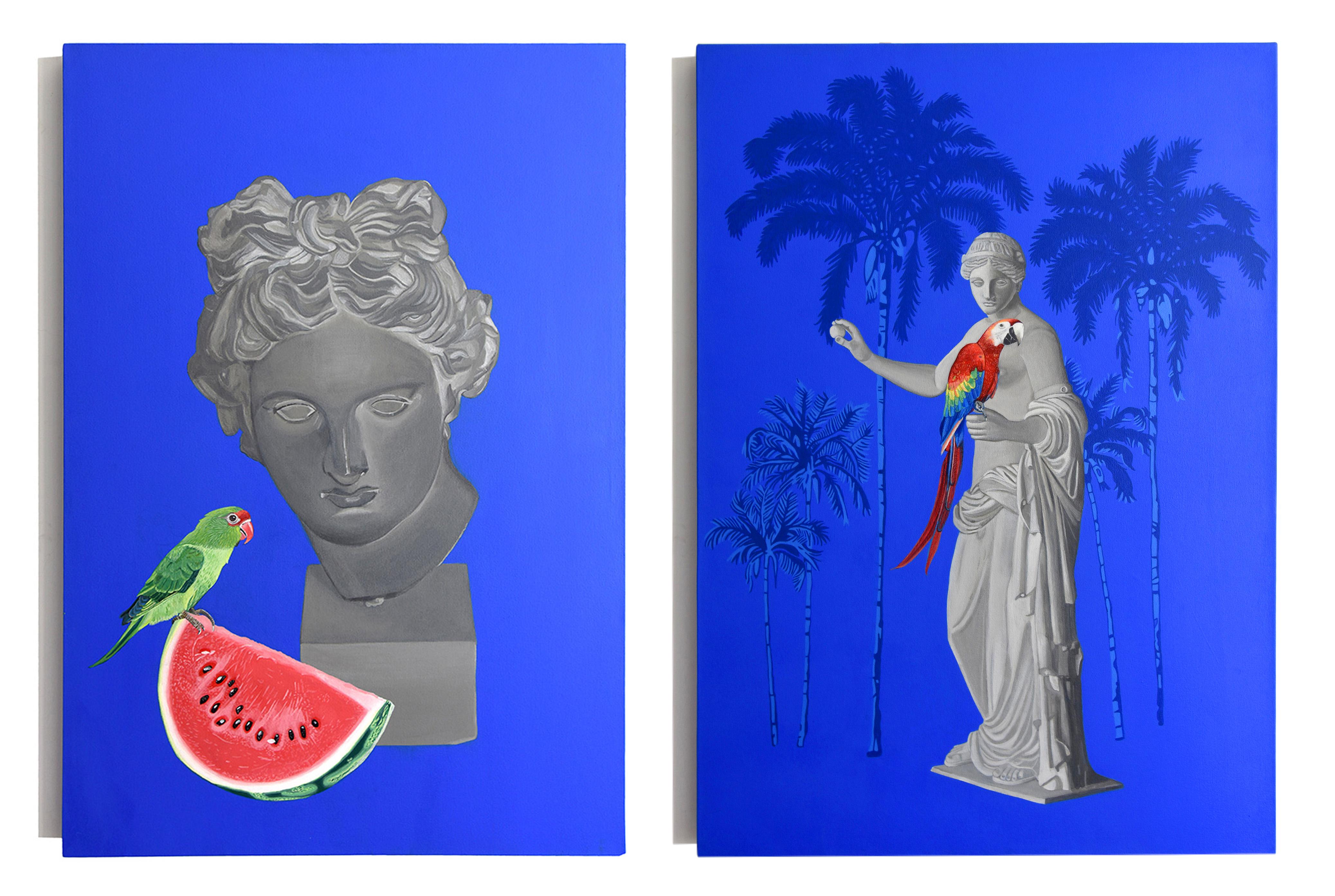 Wassermelone Apollo - Venus und Ara Diptychon. Aus der Reihe Tropicalia.