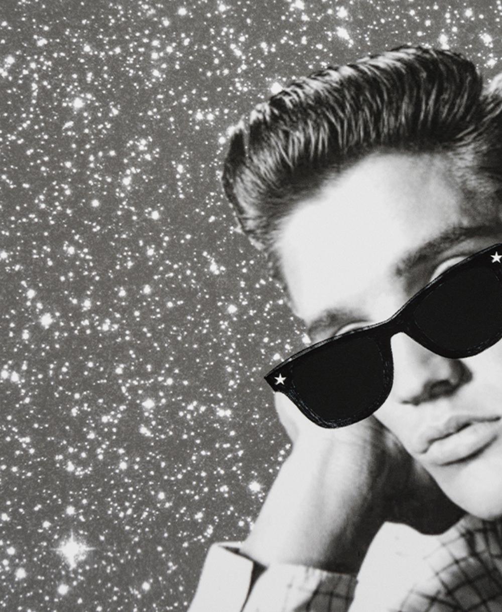 Elvis Presley, Stars. Porträt. Digitale Collage-Farbfotografie (Grau), Color Photograph, von Paloma Castello