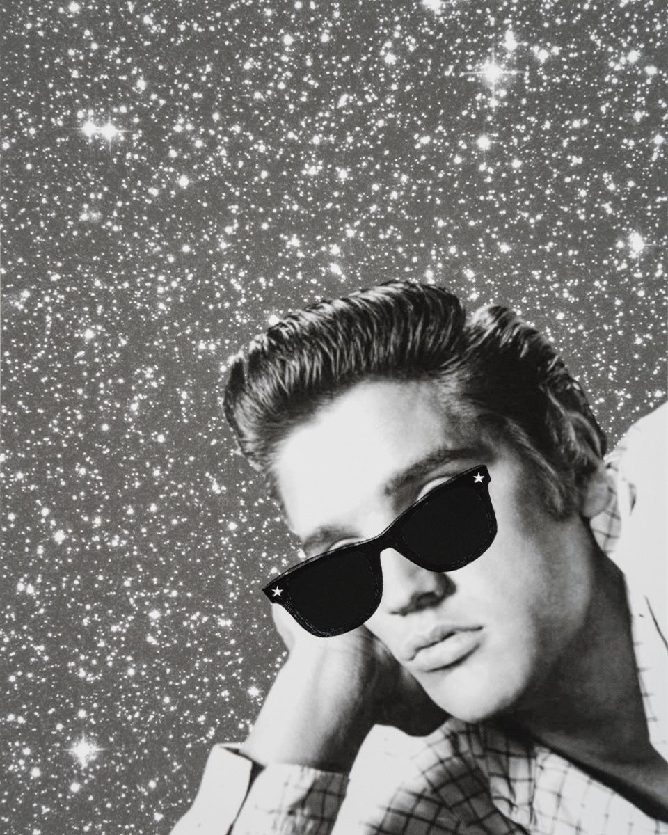 Paloma Castello Color Photograph – Elvis Presley, Stars. Porträt. Digitale Collage-Farbfotografie