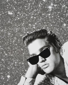 Elvis Presley, Stars. Portrait. Digital Collage Color Photograph