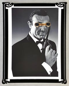 James Bond, Castelloland in One of a Kind Hand Carved Frame, B&W Photograph