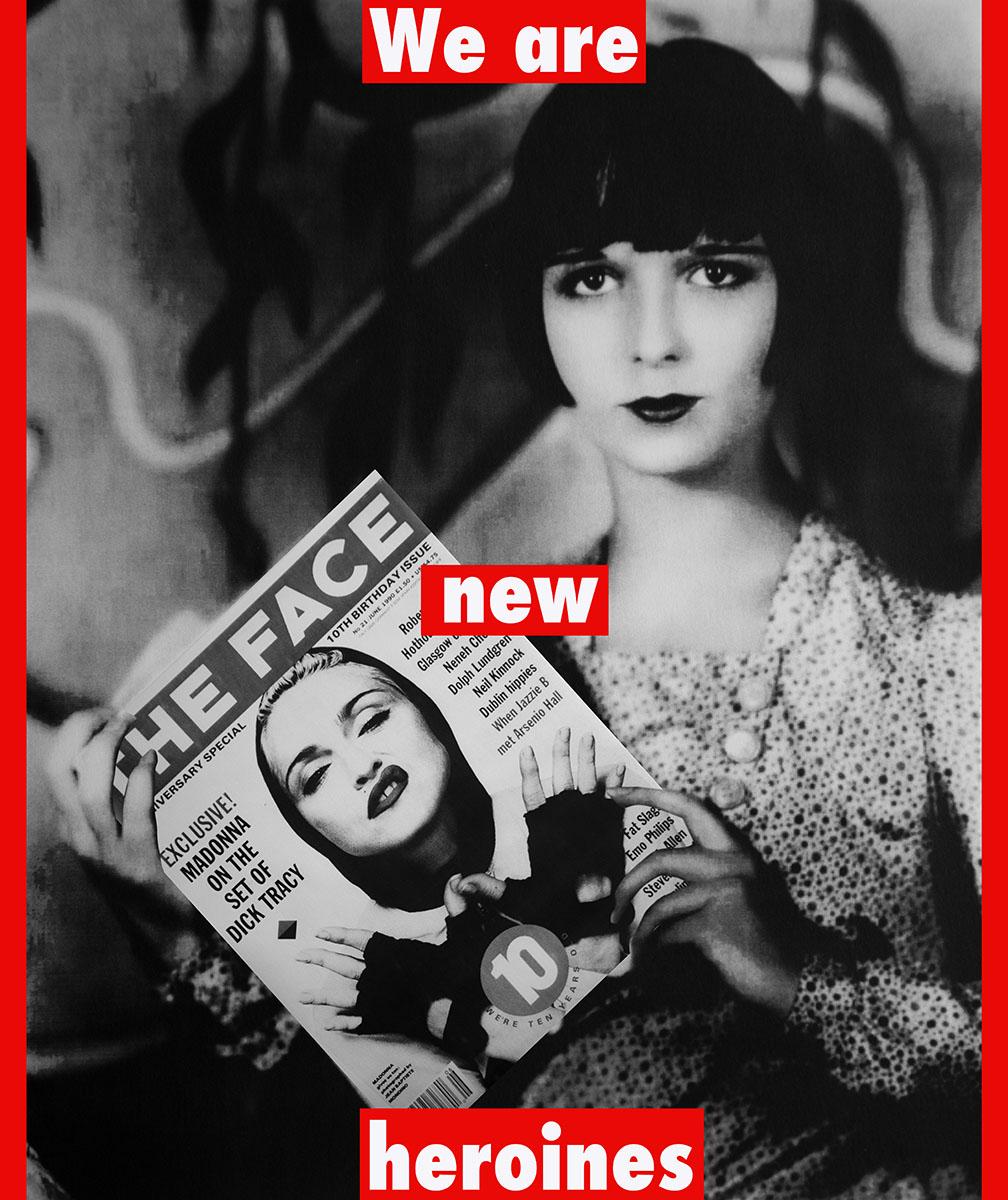 Paloma Castello Figurative Photograph - We are new heroines!. Homage to Louise Brooks and Barbara Kruger. Photorgraph
