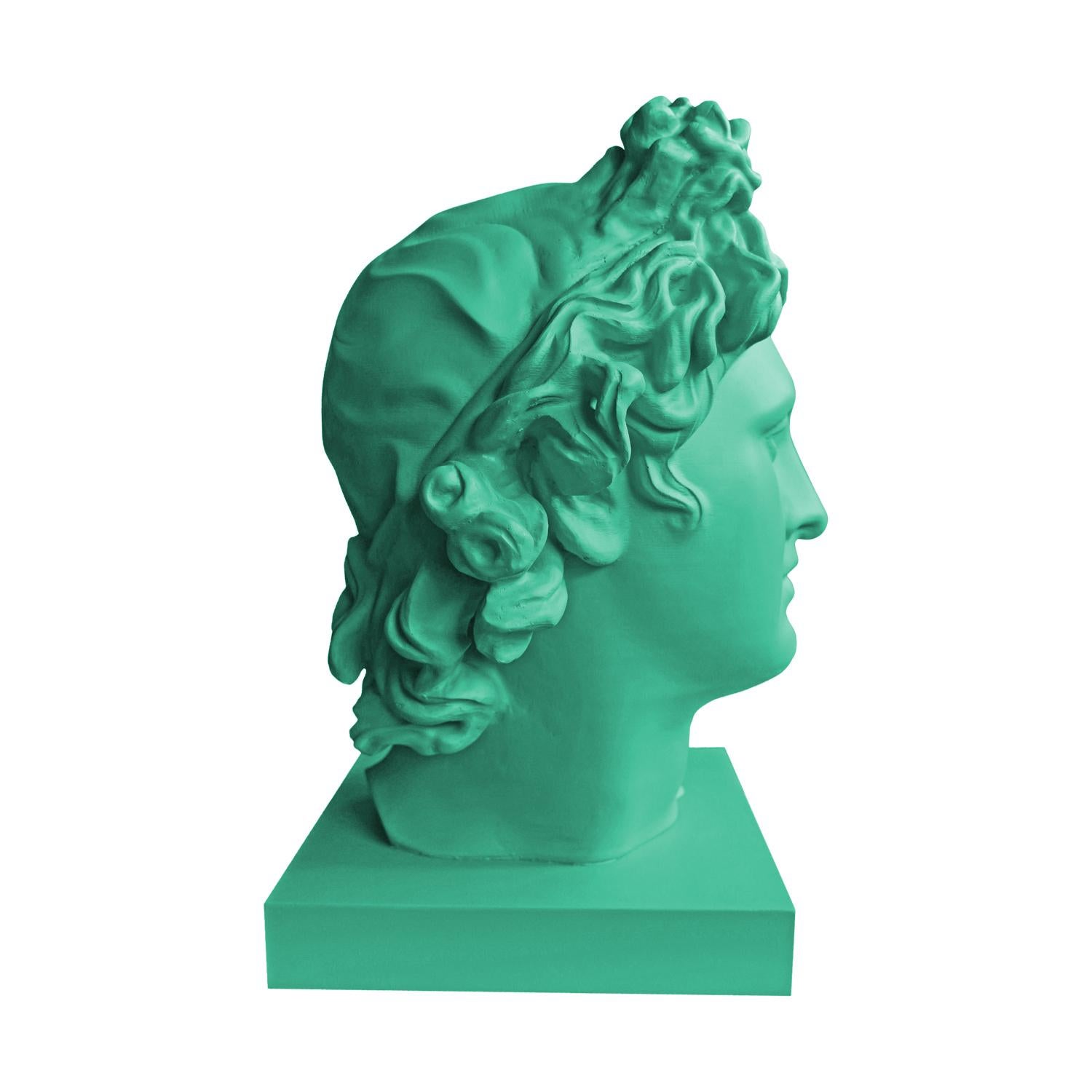 Apolo Green. Head Sculpture. From the series Apolo For Sale 2