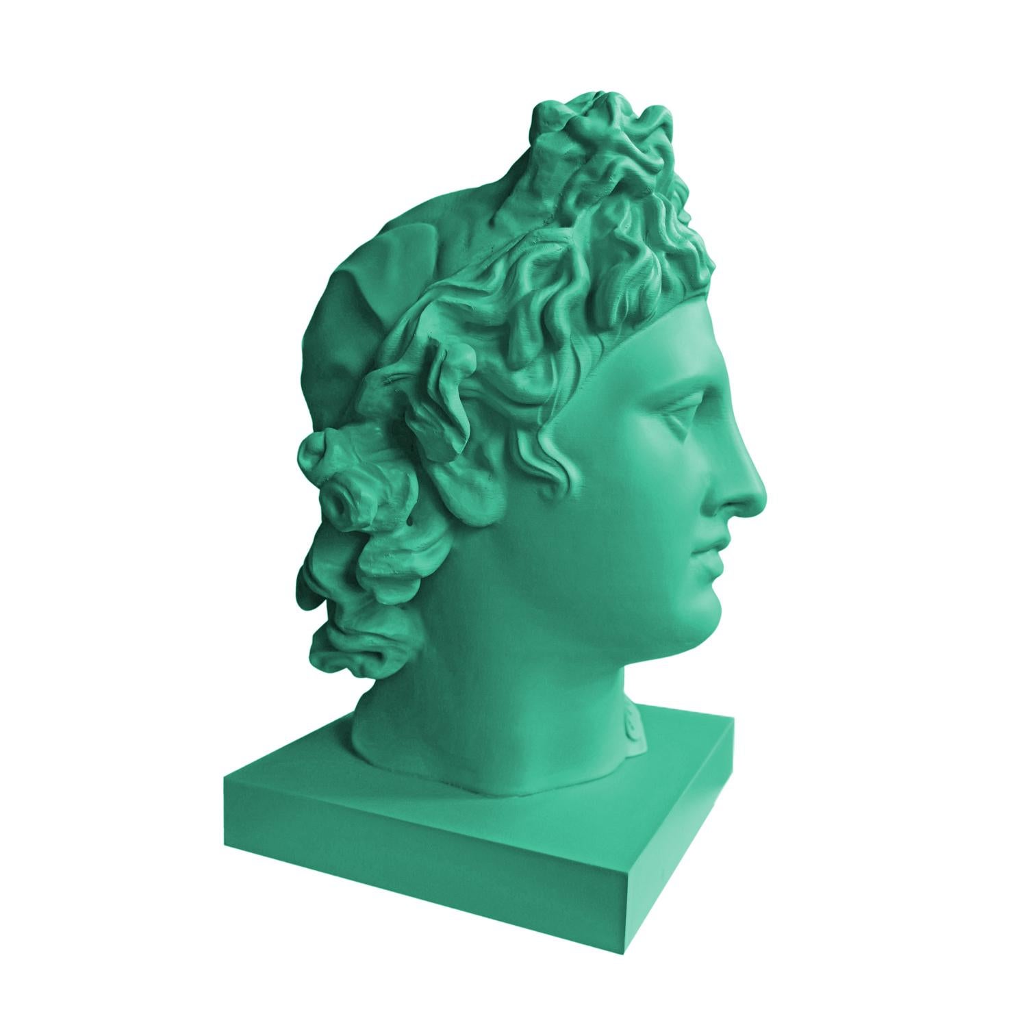 Apolo Green. Head Sculpture. From the series Apolo For Sale 3