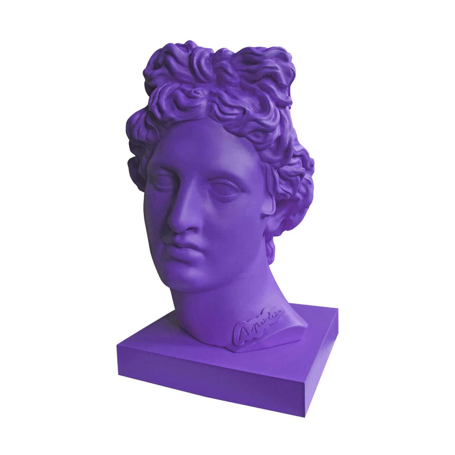 Apolo Purple. Scultura della testa. Dalla serie Apolo - Sculpture Contemporaneo di Paloma Castello