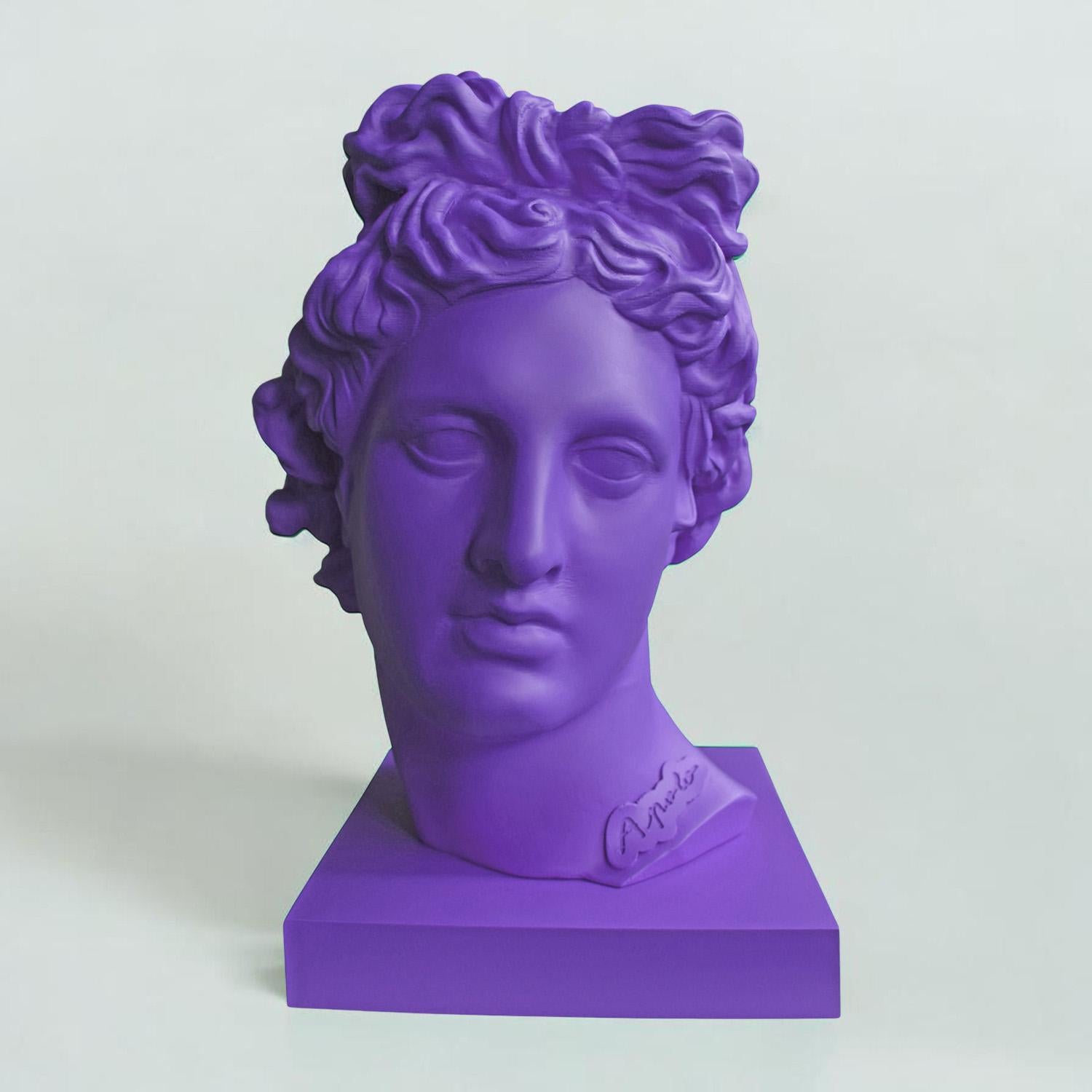 God of light, beauty, the arts, and prophecy, Apollo embodies balance and power. This series reinterprets his figure through a contemporary lens, where color and pop aesthetics do not contradict his classical origin, but rather revitalize it. Each