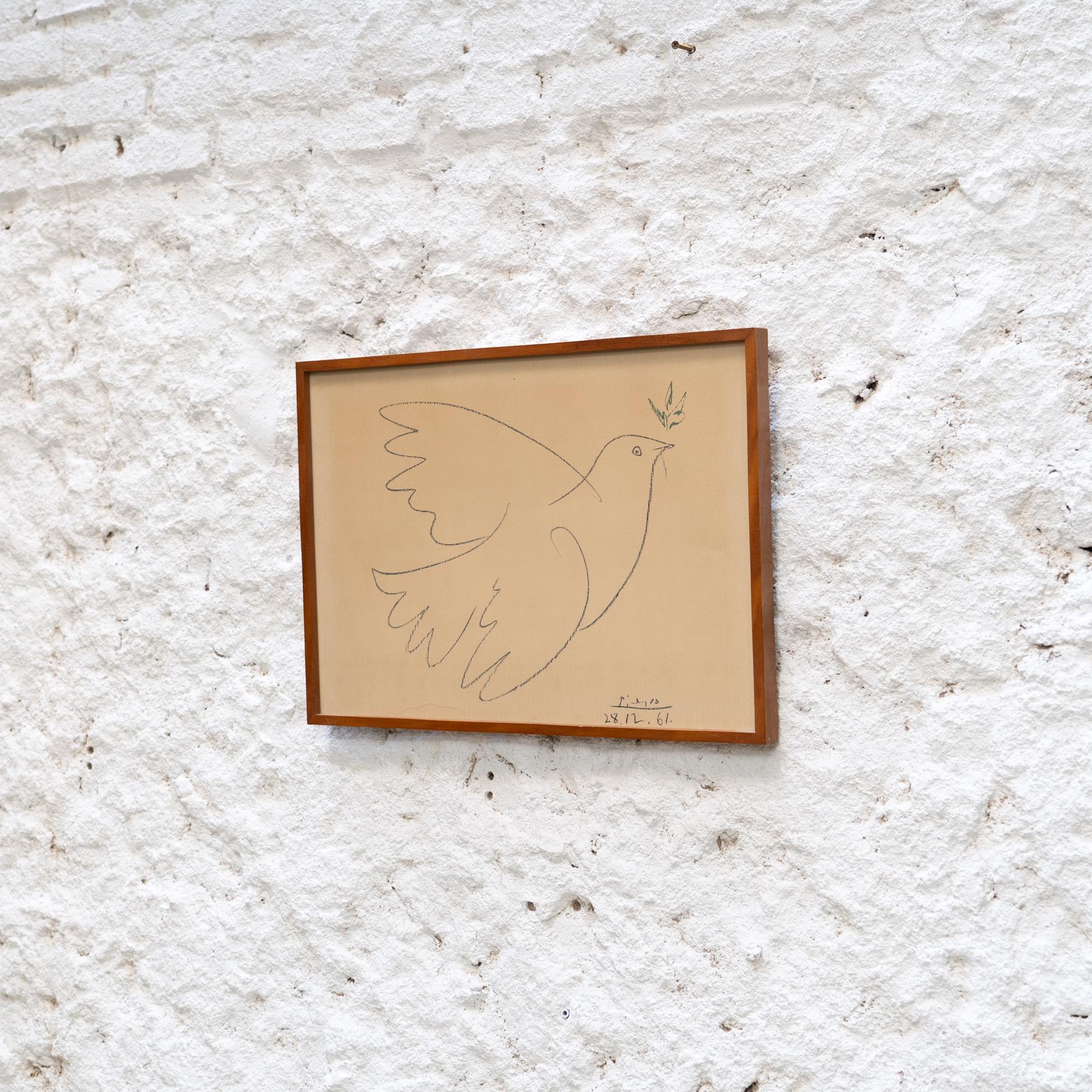 Paloma de la Paz (after) Pablo Picasso - Litografía enmarcada, 1970 Francés en venta