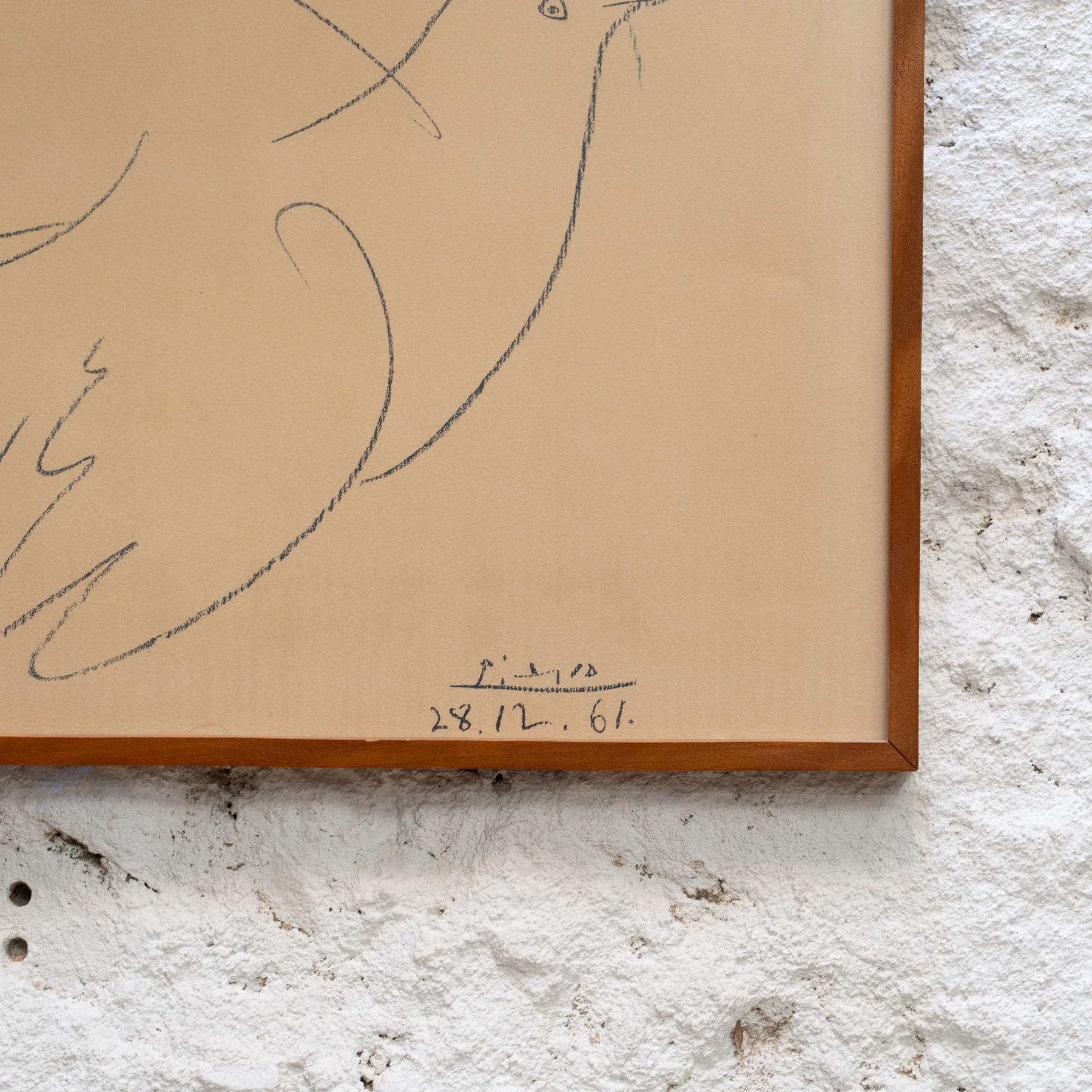 Paloma de la Paz (after) Pablo Picasso - Litografía enmarcada, 1970 finales del siglo XX en venta