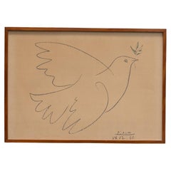 Paloma de la Paz (after) Pablo Picasso - Litografía enmarcada, 1970