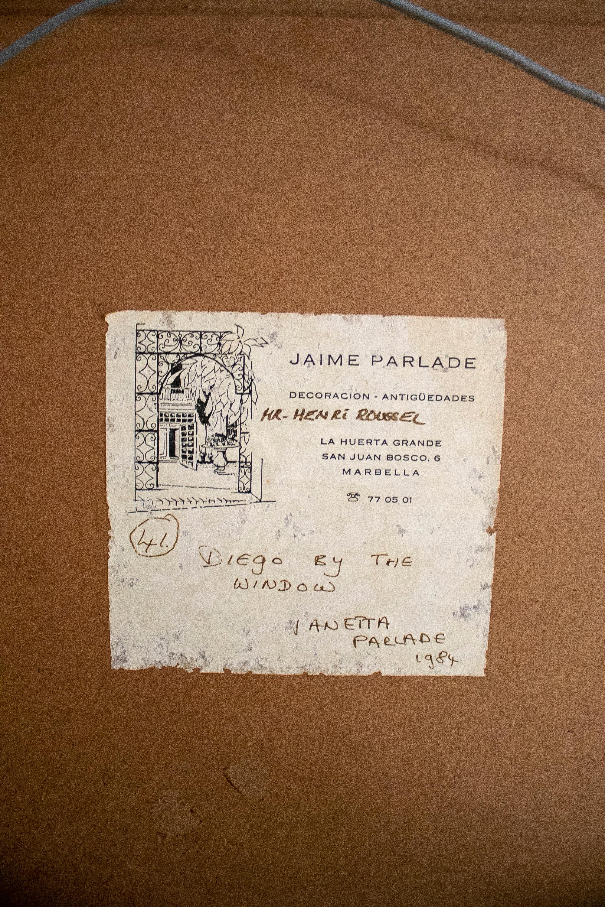 Paloma de Sanjuanena, Jaime Parladé's Wife, 1980 Andalusian Watercolour For Sale 6