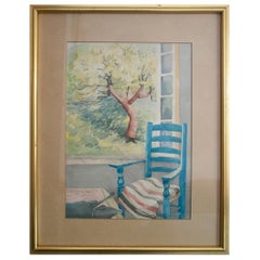 Vintage Paloma de Sanjuanena, Jaime Parladé's Wife, 1980 Andalusian Watercolour