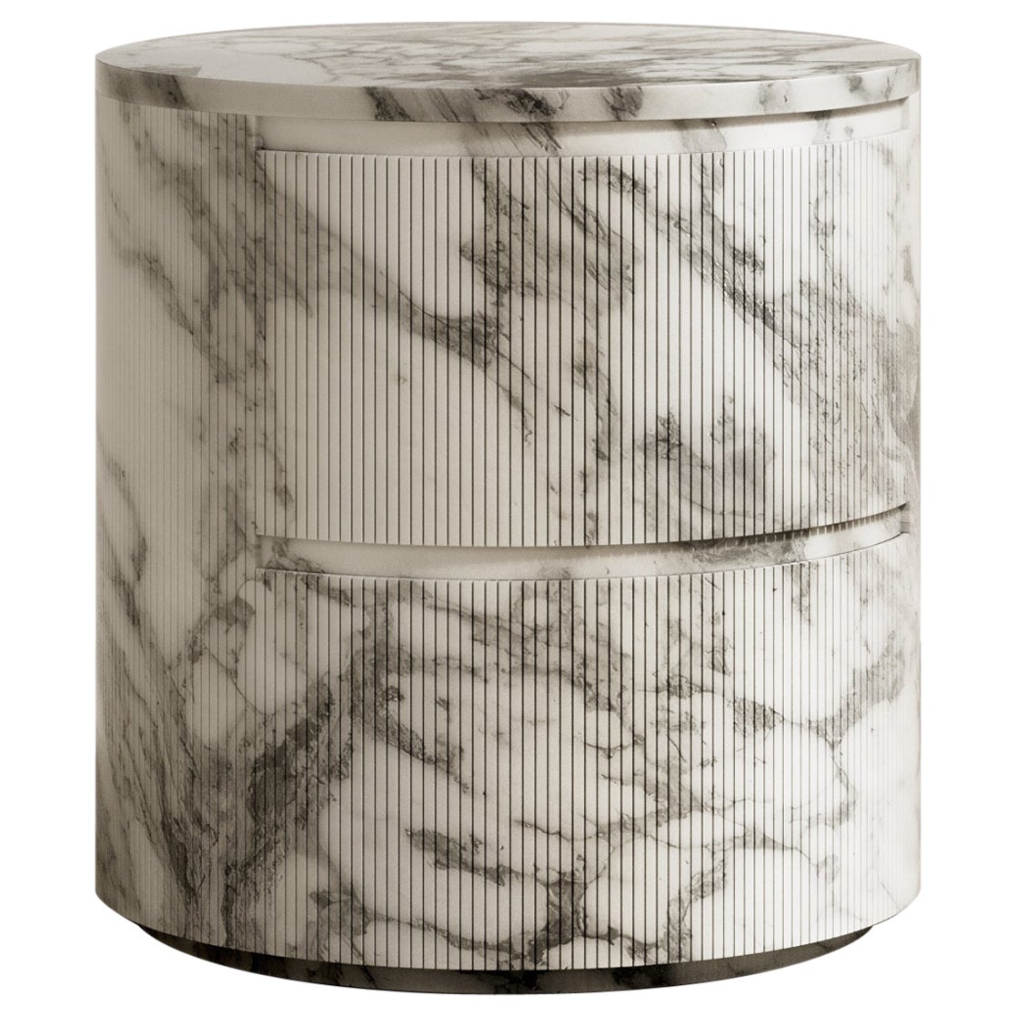 Paloma Editions Ashley Bedside Table Arabescato Marble