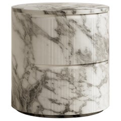 Paloma Editions Ashley Bedside Table Arabescato Marble