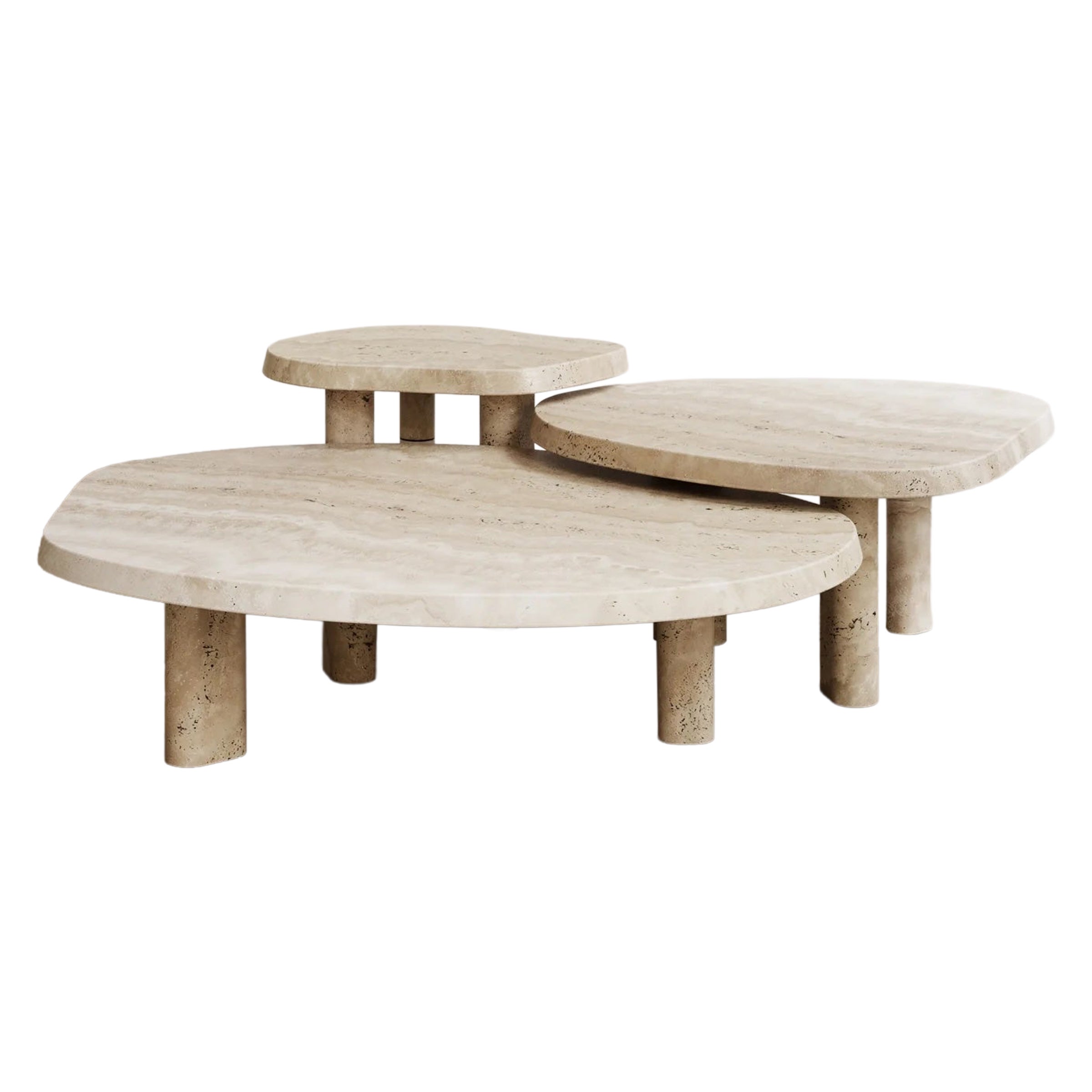 Mesa de centro Kiss de Paloma Editions Travertino romano