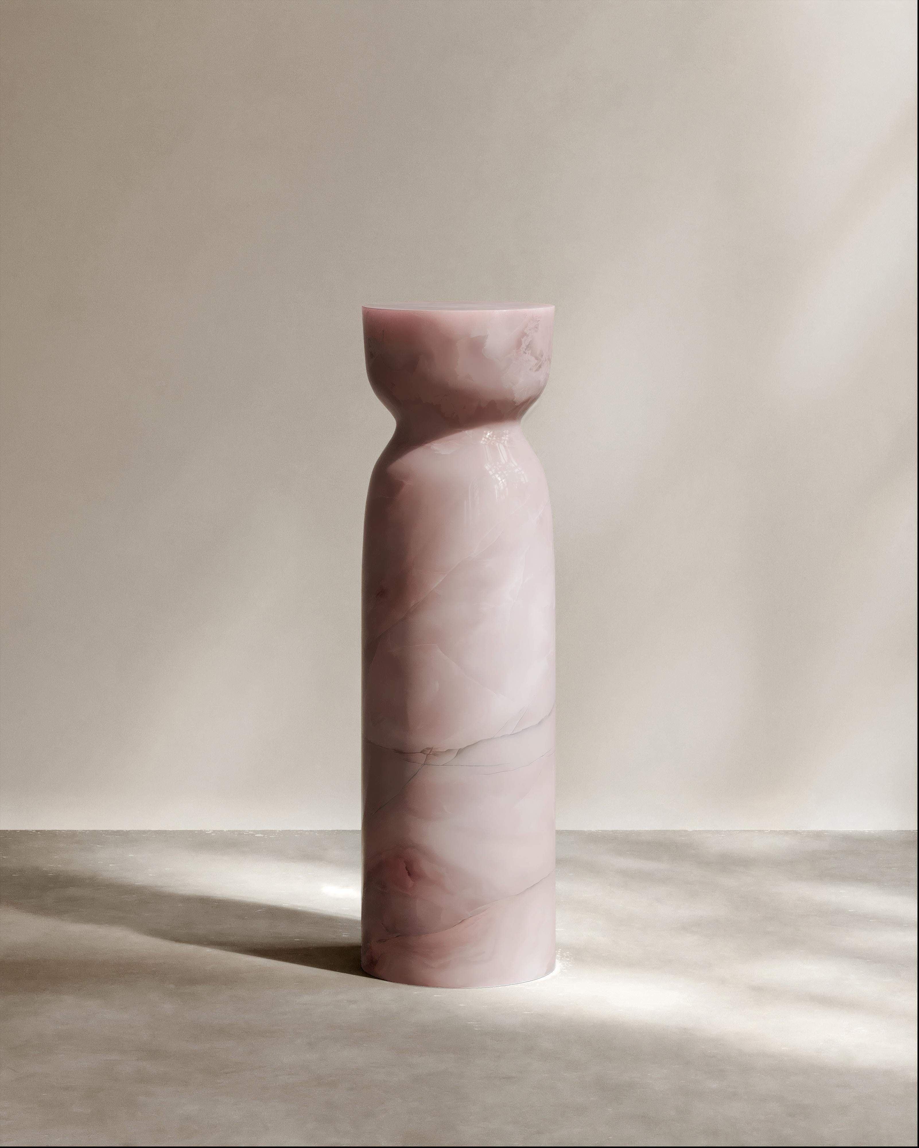 Italian Paloma Editions Dawn Pedestal Navona Travertine For Sale