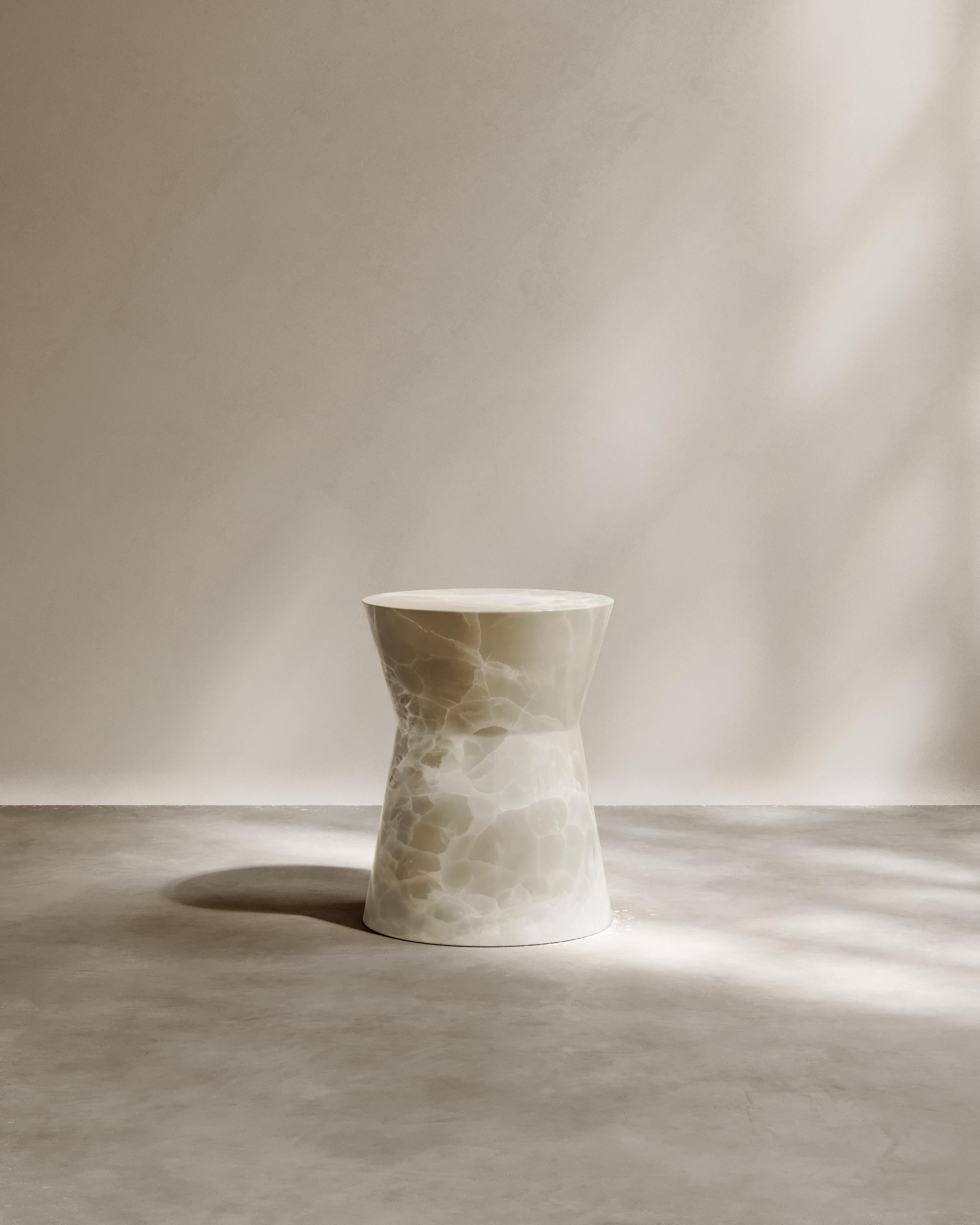 Italian Paloma Editions Immortelle Gueridon Navona Travertine For Sale