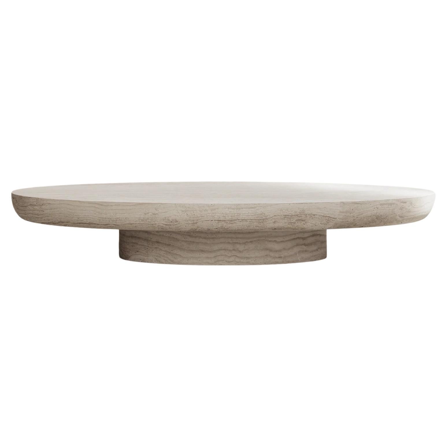 Paloma Editions Table basse Kiss Bianco Alabastrino Travertine