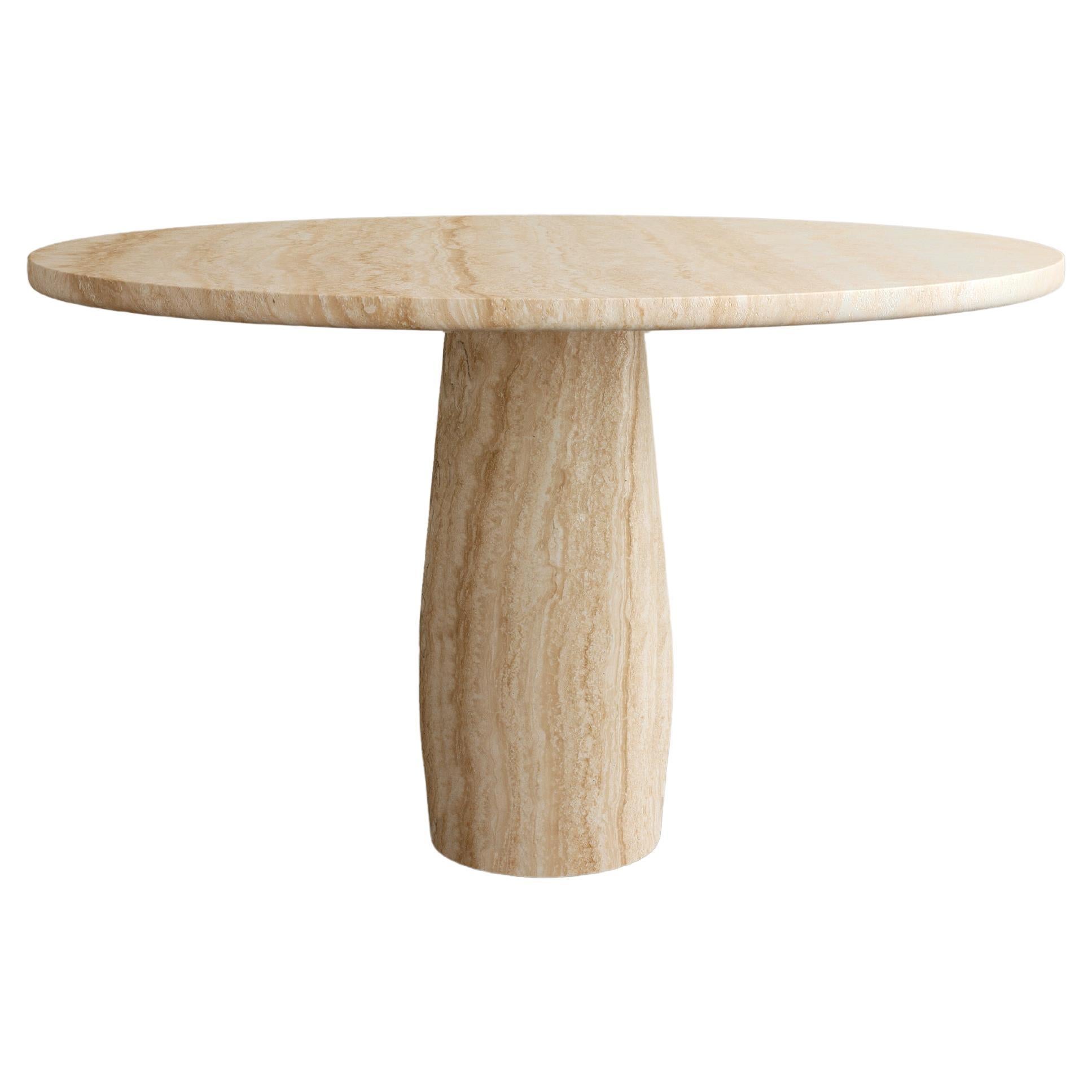 Paloma Editions Raffaella Dining Table II Classico Alabastrino Travertine For Sale