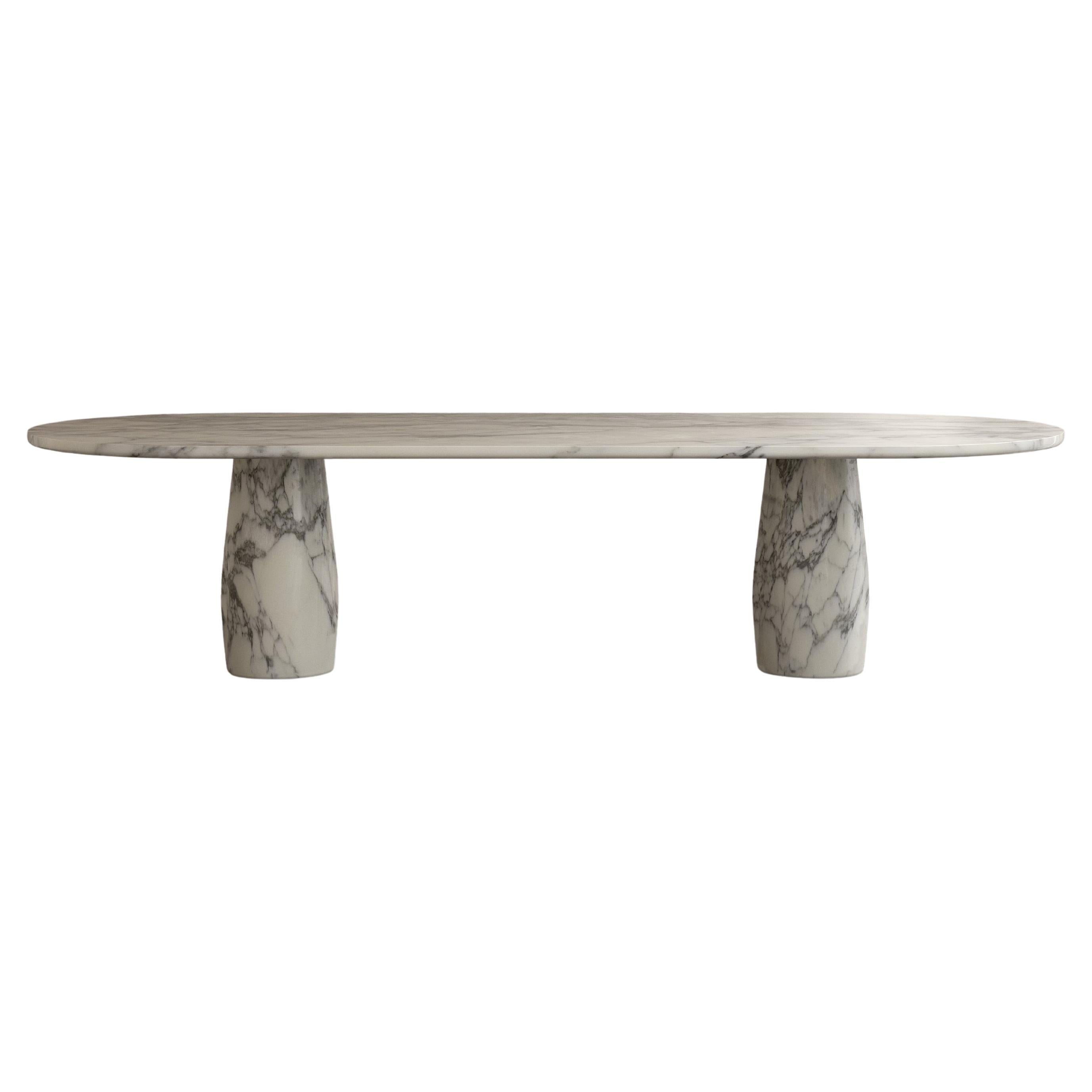 Paloma Editions Raffaella Table IV Arabescato Marble For Sale