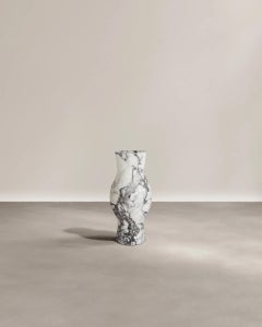 Paloma Editions Rain Vase, Hand Carved Verde Breccia Marble, Italy