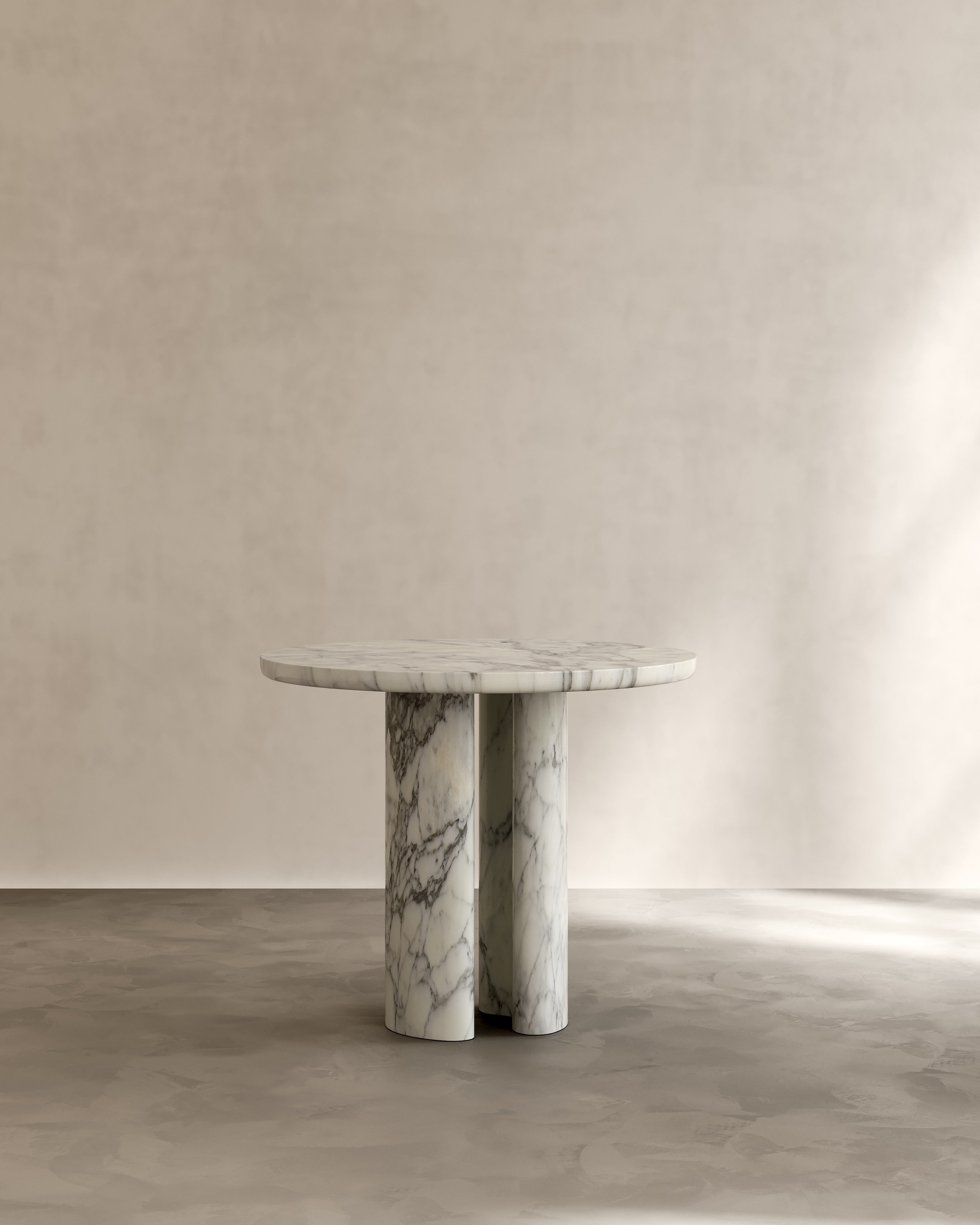 Paloma Editions Roman Dining Table I in Arabescato Marble For Sale