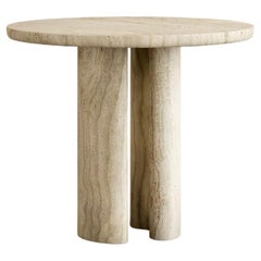 Paloma Editions Roman Dining Table I in Bianco Alabastrino Travertine