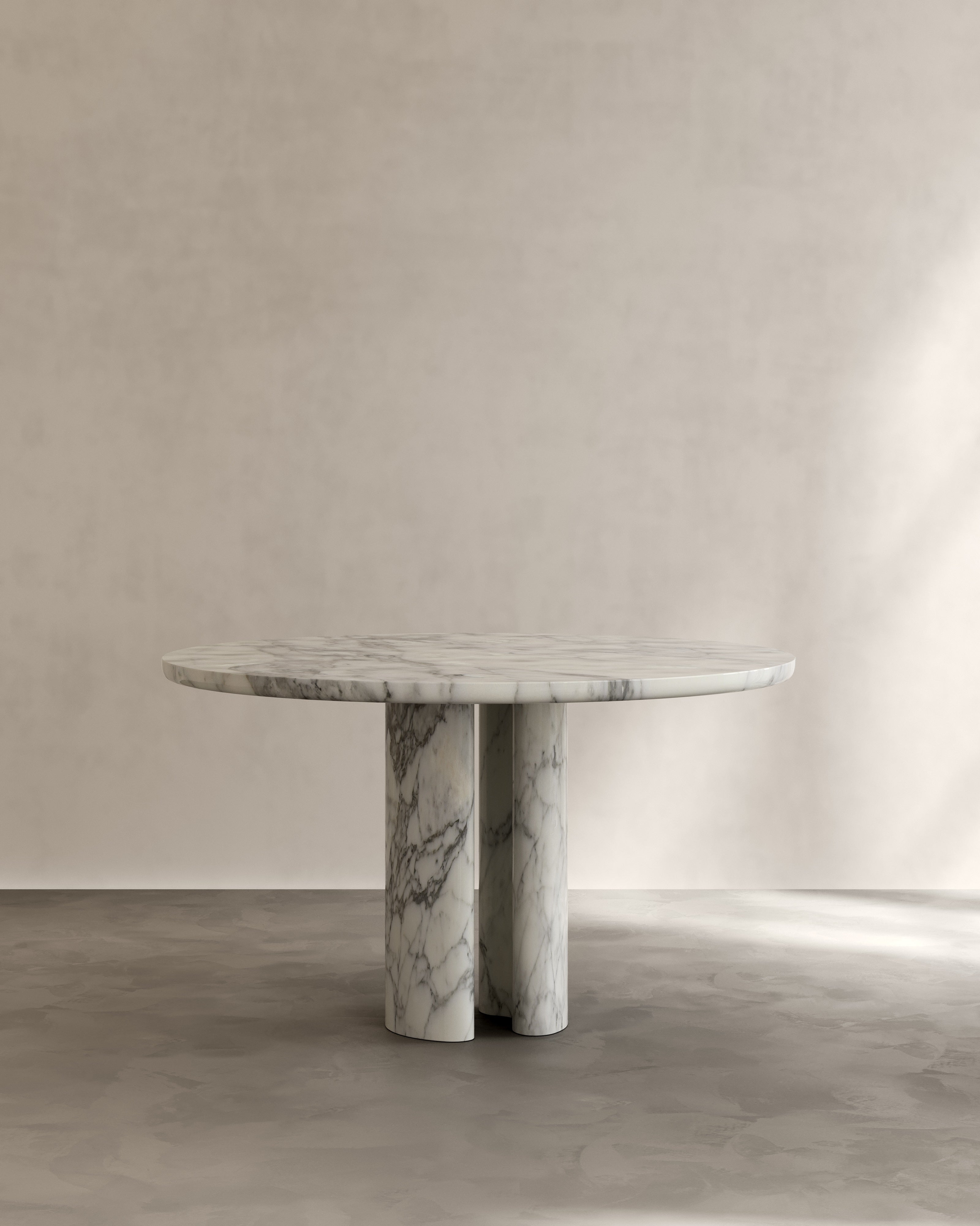 Paloma Editions Roman Dining Table II in Arabescato Marble
