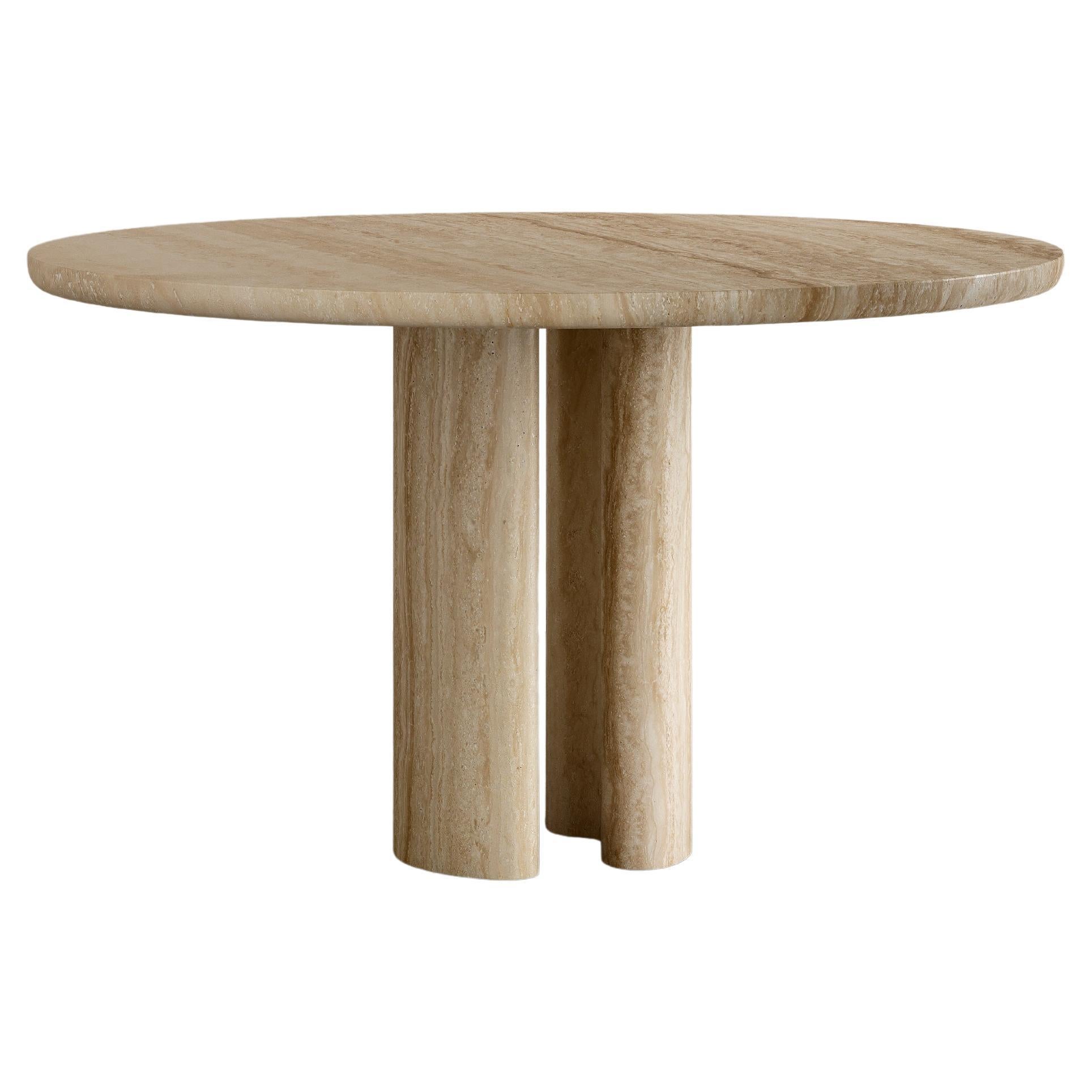 Paloma Editions Roman Dining Table II in Classico Alabastrino Travertine