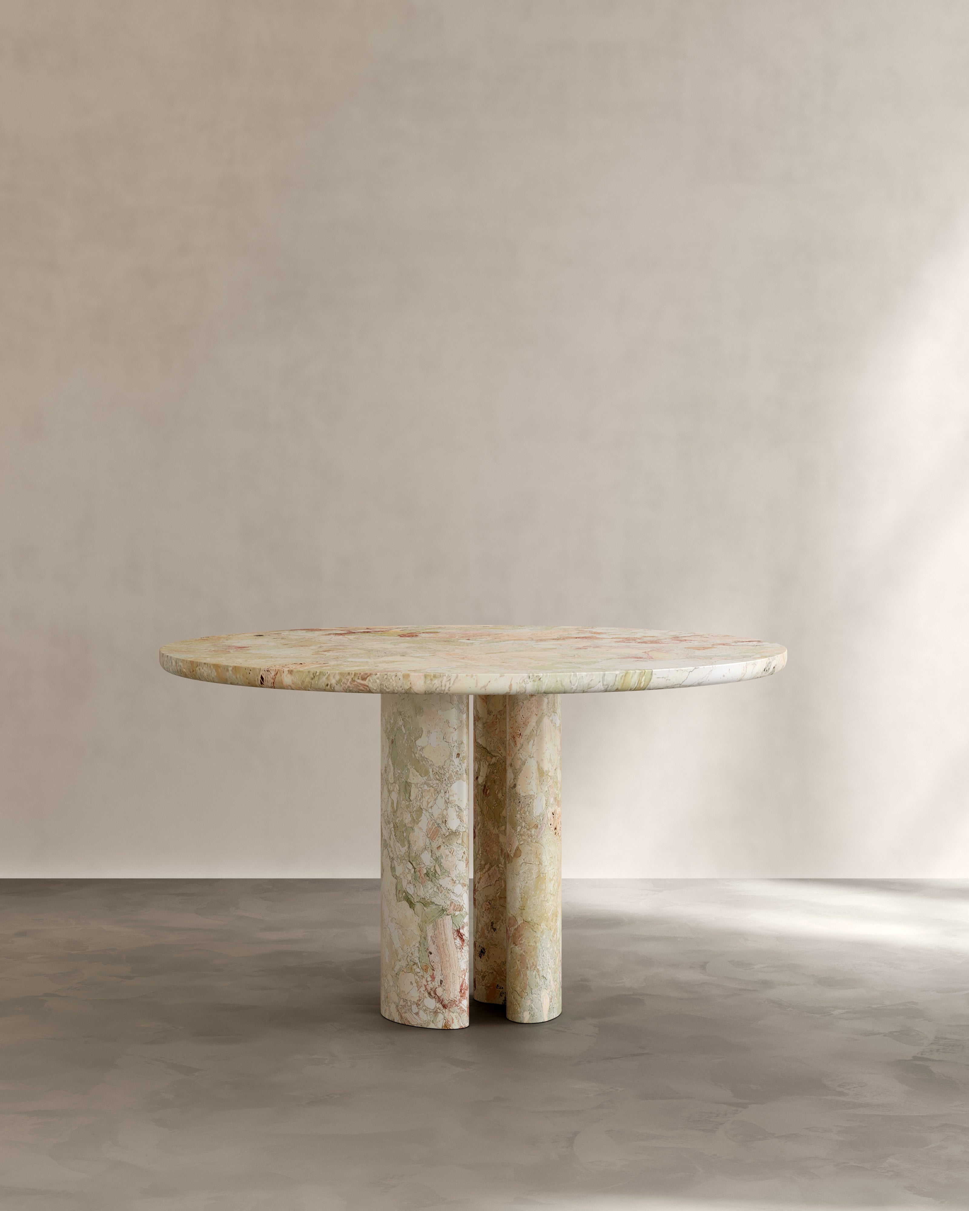 Paloma Editions Roman Dining Table II in Verde Breccia Marble