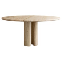 Paloma Editions Roman Dining Table III in Classico Alabastrino Travertine