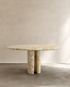 Paloma Editions Roman Dining Table III in Verde Breccia Marble