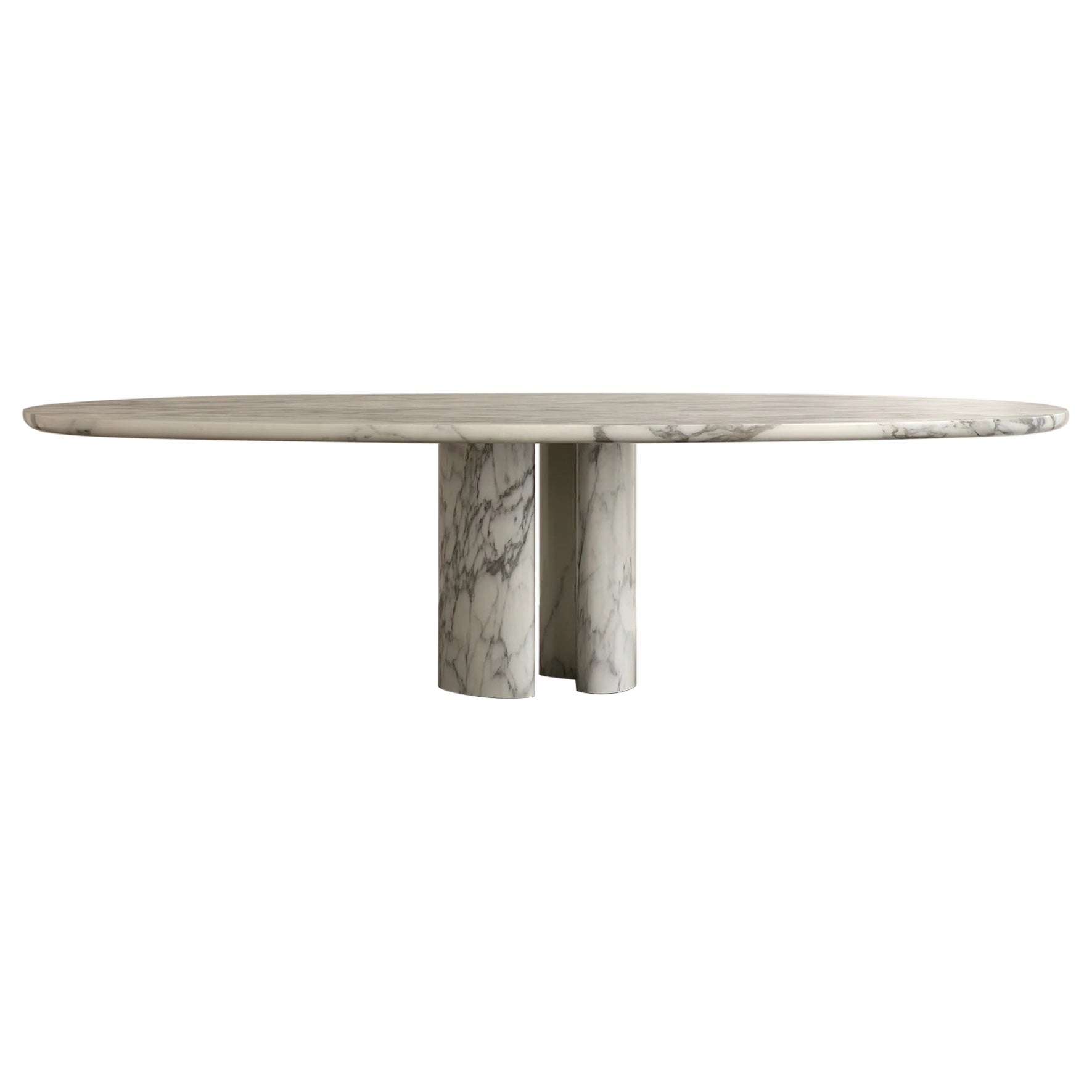 Paloma Editions Roman Dining Table IV Arabescato Marble For Sale