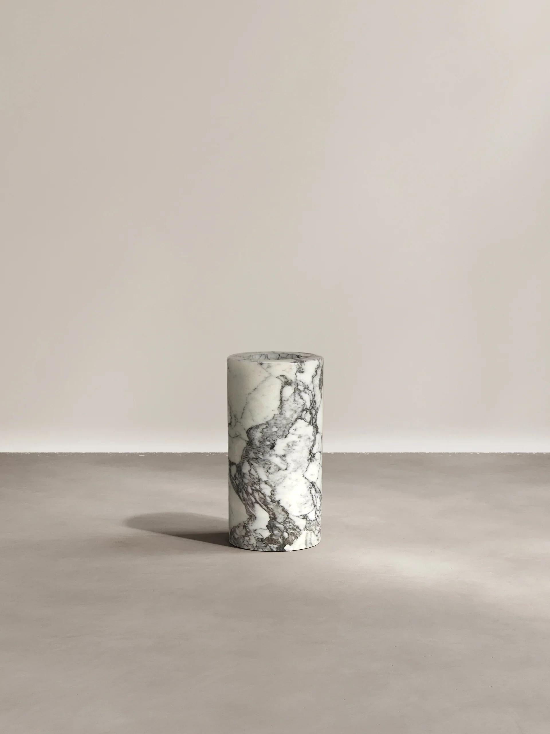 The Sky Vase by Paloma Editions is hand made in Italy and is defined by its generous proportion offering a grounded presence. This vessel embodies Paloma’s ethos of refined minimalism.

The Sky Vase is hand carved from a single block of stone. The