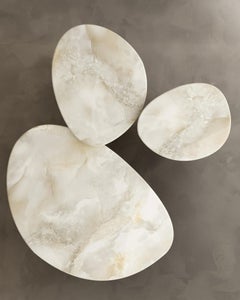 Paloma Editions Sunpoet Coffee Table, Bianco Onyx & Travertine, Italy