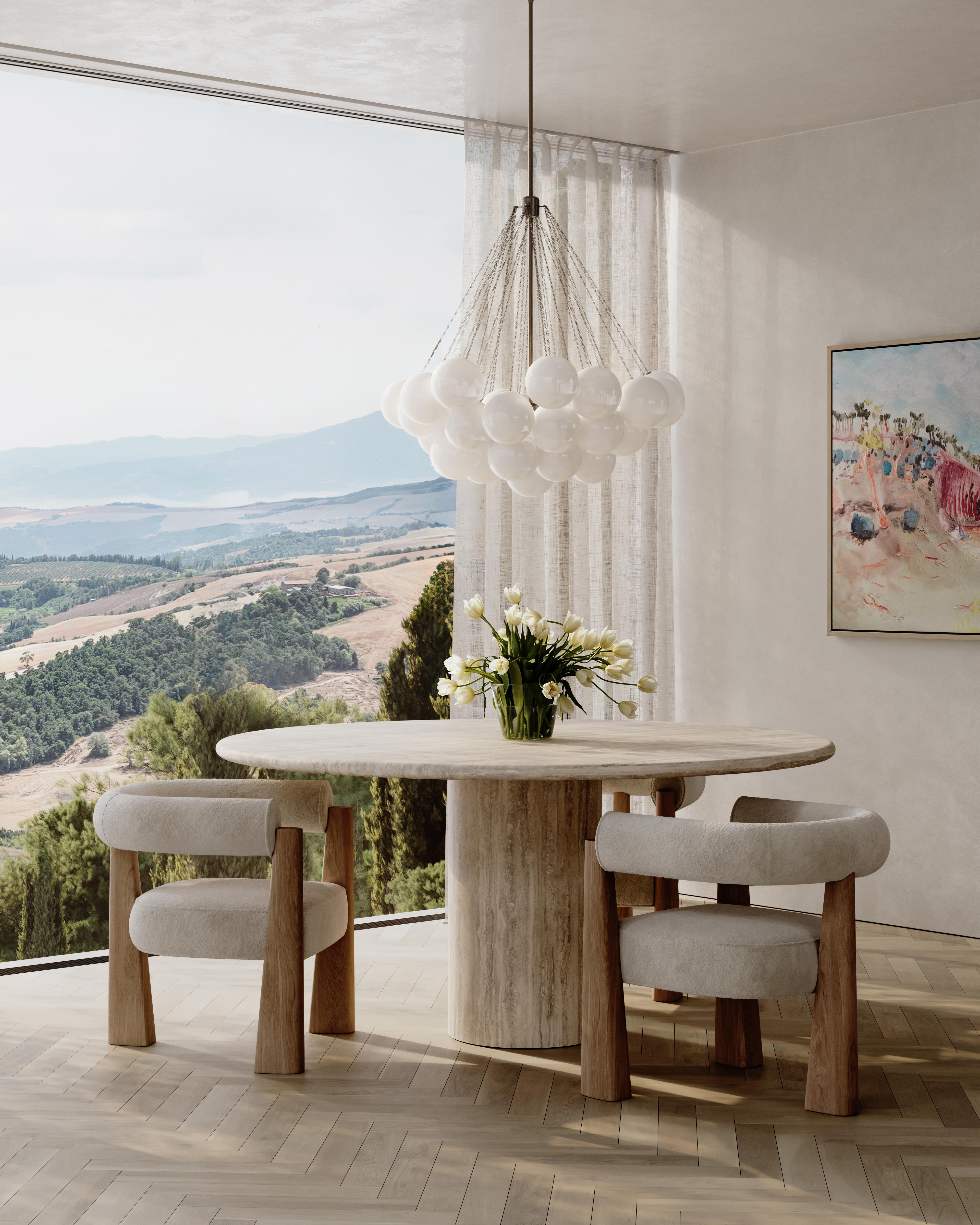 Italian Paloma Editions Time Dining Table III Navona Travertine For Sale