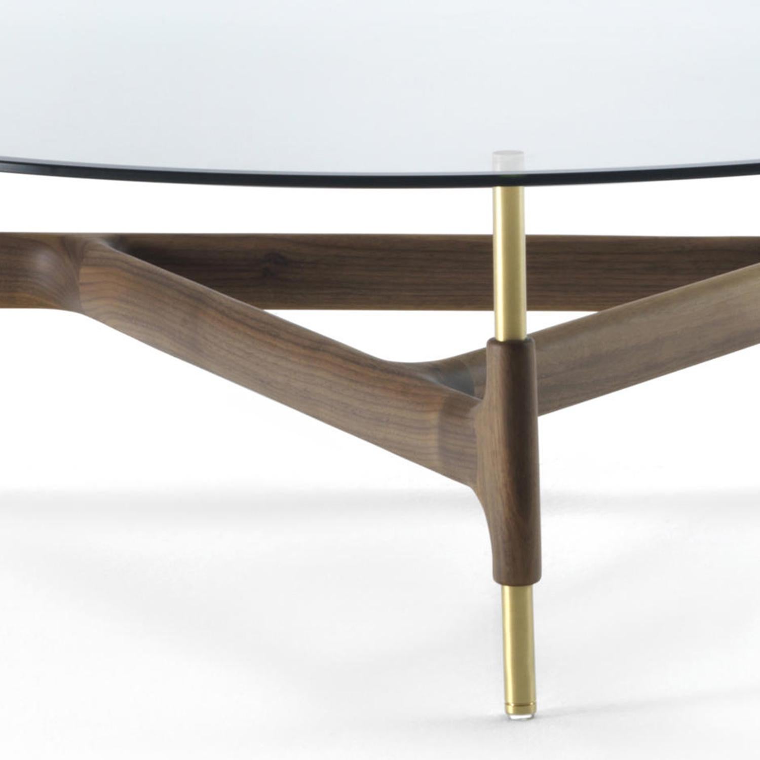 Mesa baja de cristal Paloma Hecho a mano en venta