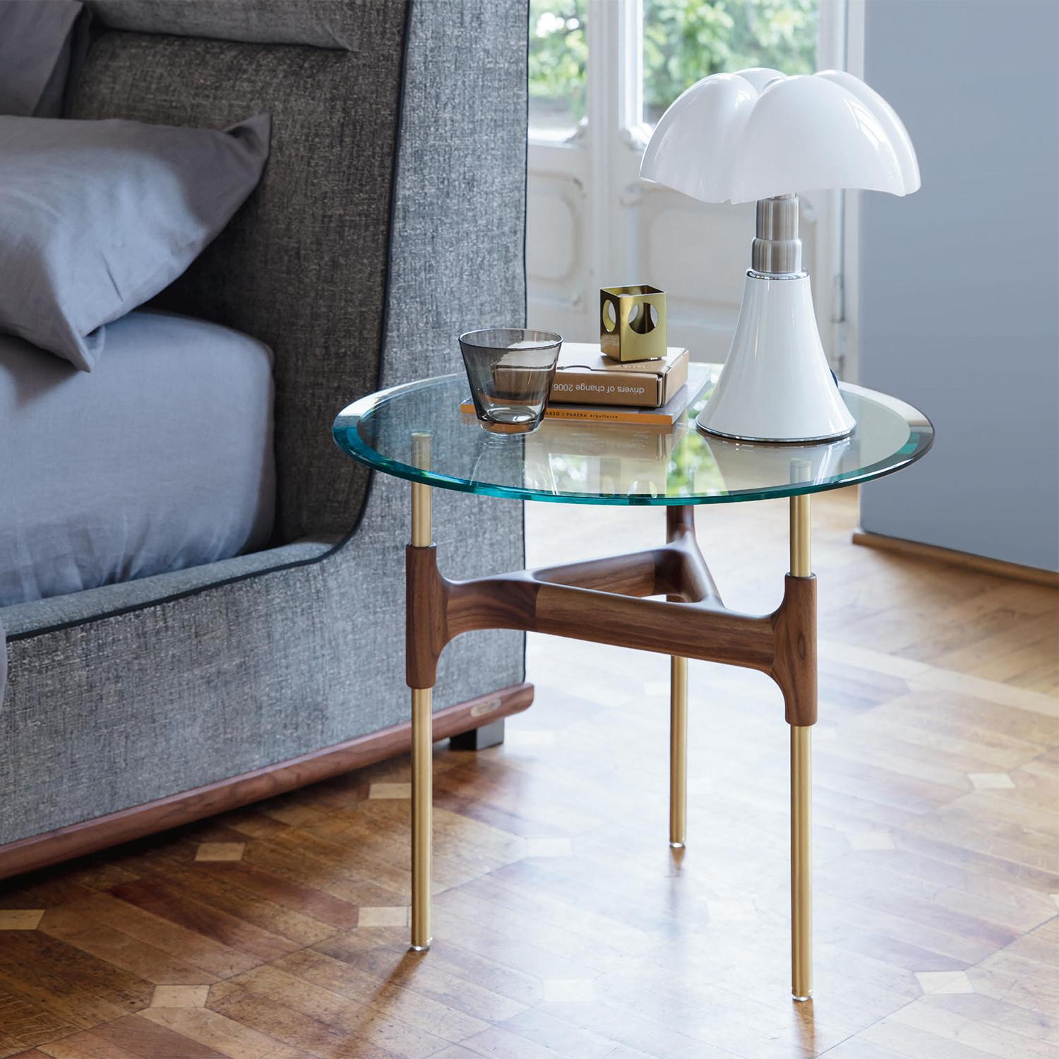 Contemporary Paloma Glass Side Table For Sale