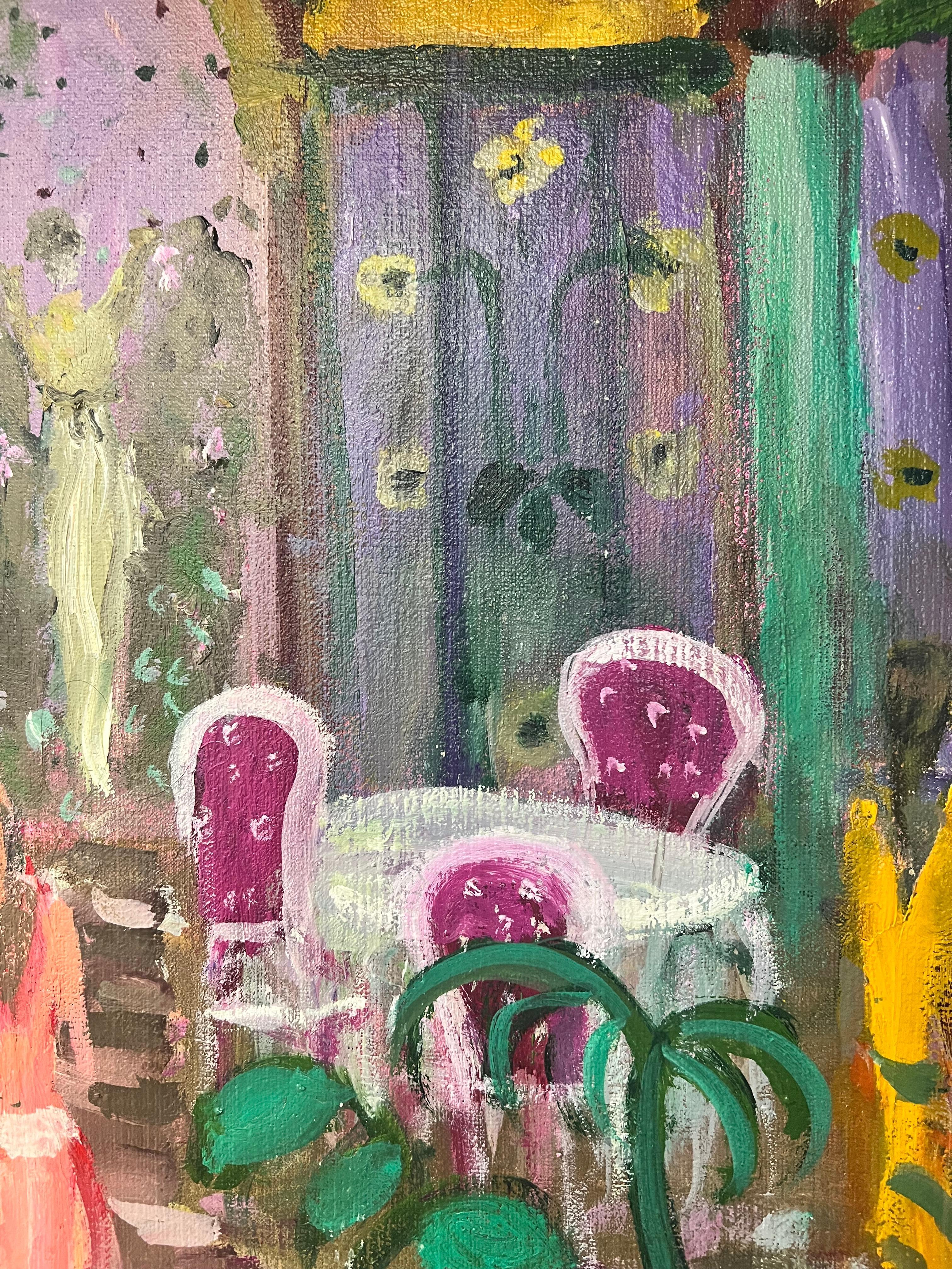 Magico Restaraunte en Paris - Neo-Expressionist Painting by Paloma Hinojosa